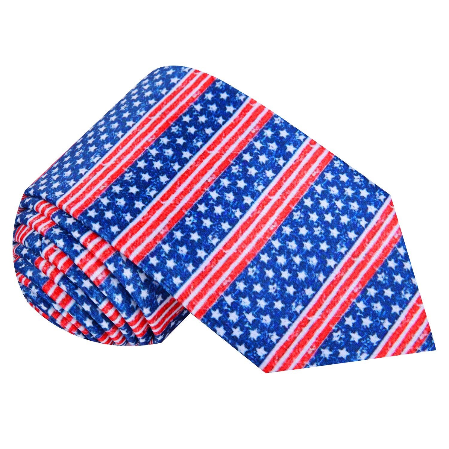 Blue, Red, White Stars and Stripes Tie 