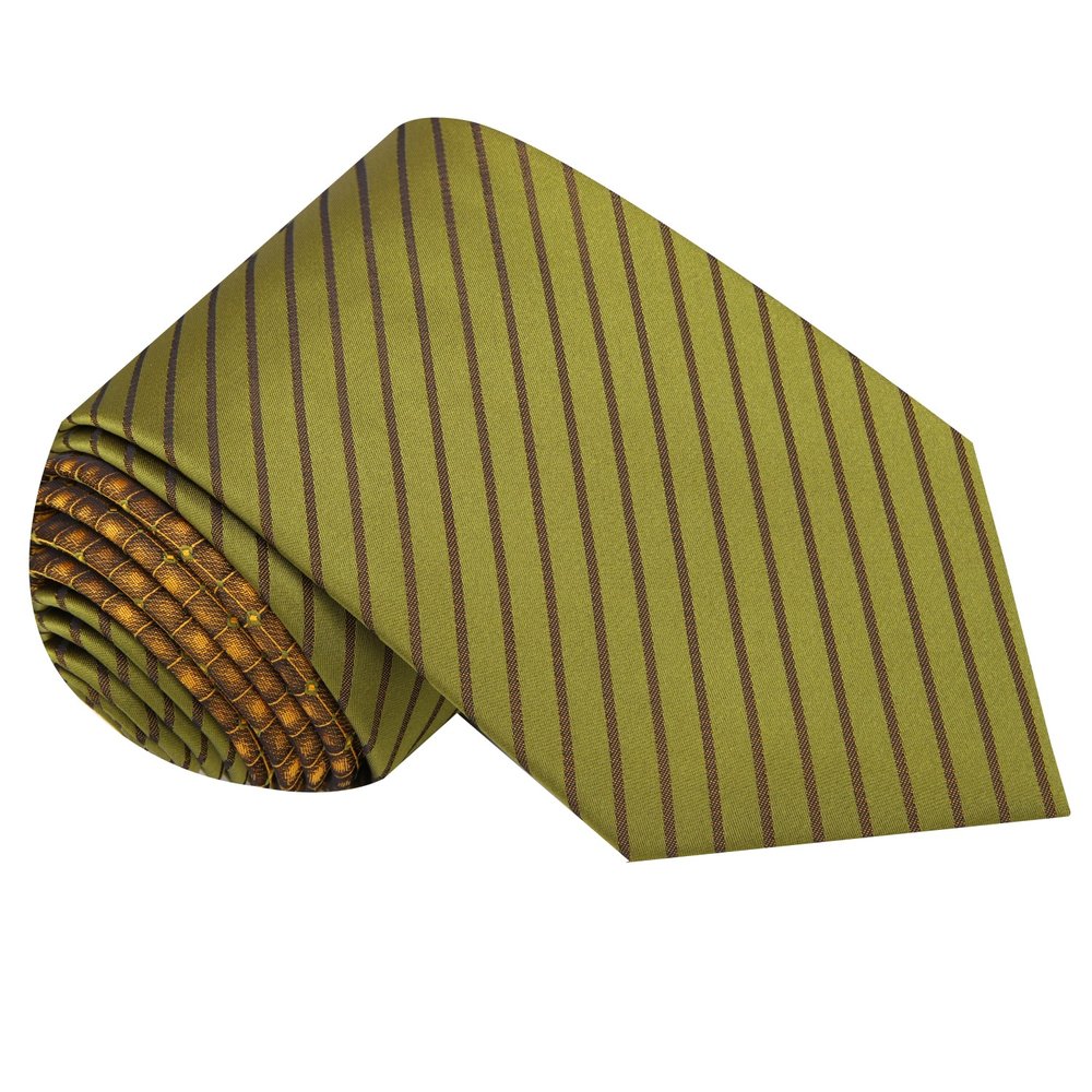 Olive and Gold Stripe Tie