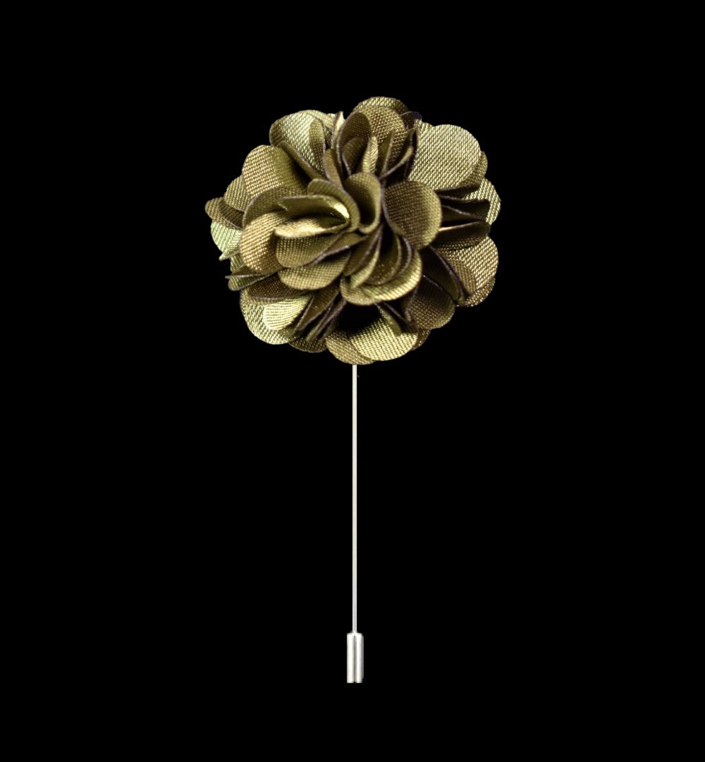 A Solid Olive Lapel Flower||Olive