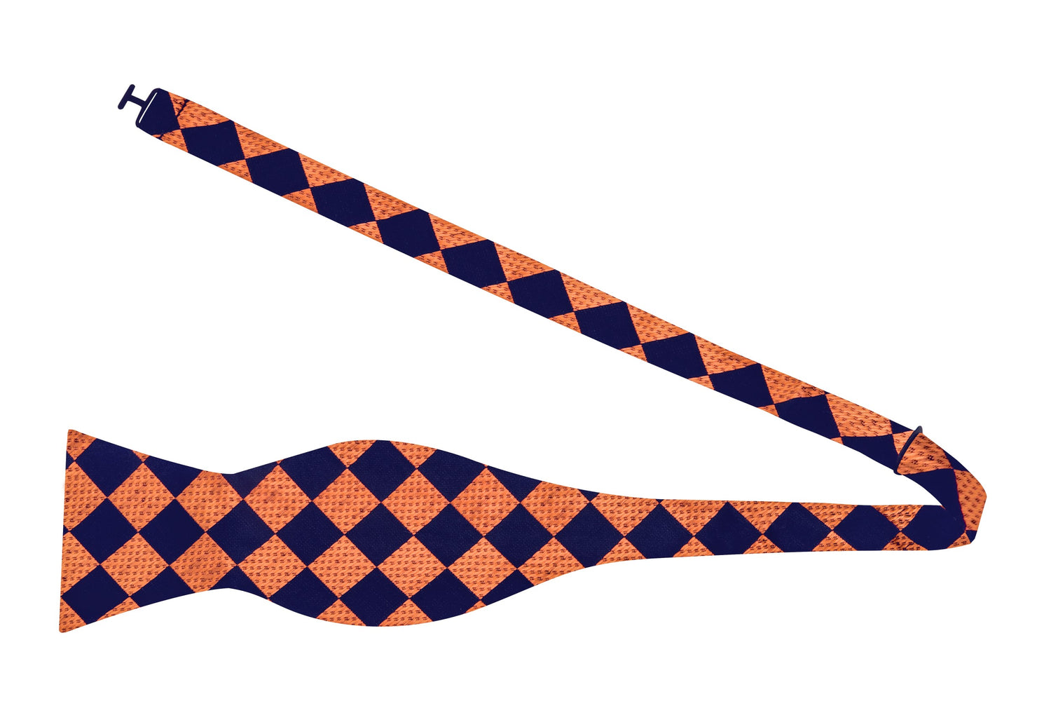 Untied Bow tie: Black Orange Check Bow Tie