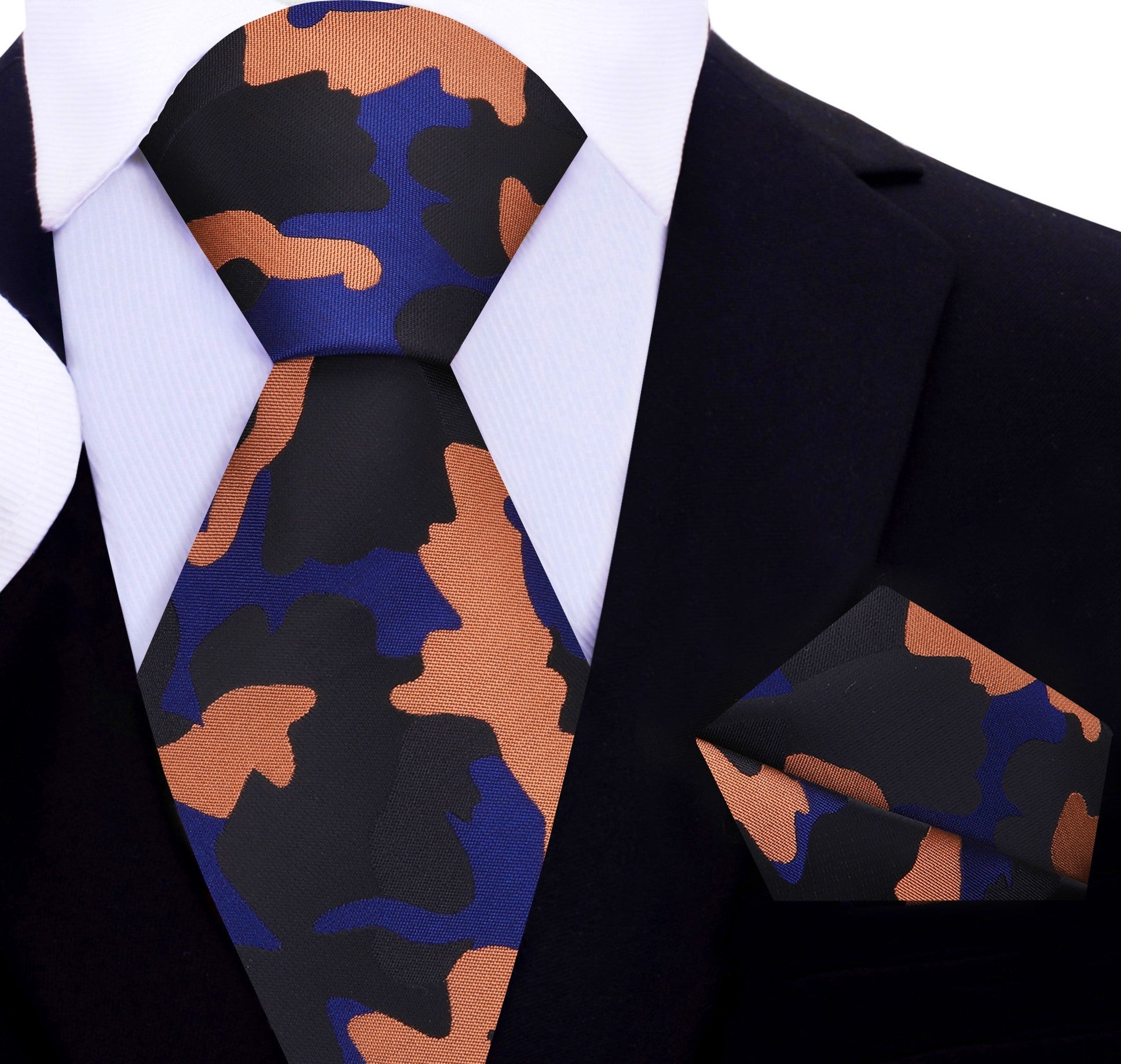 The Adult Camouflage Silk Necktie, Pocket Square and Cuff-links Set!