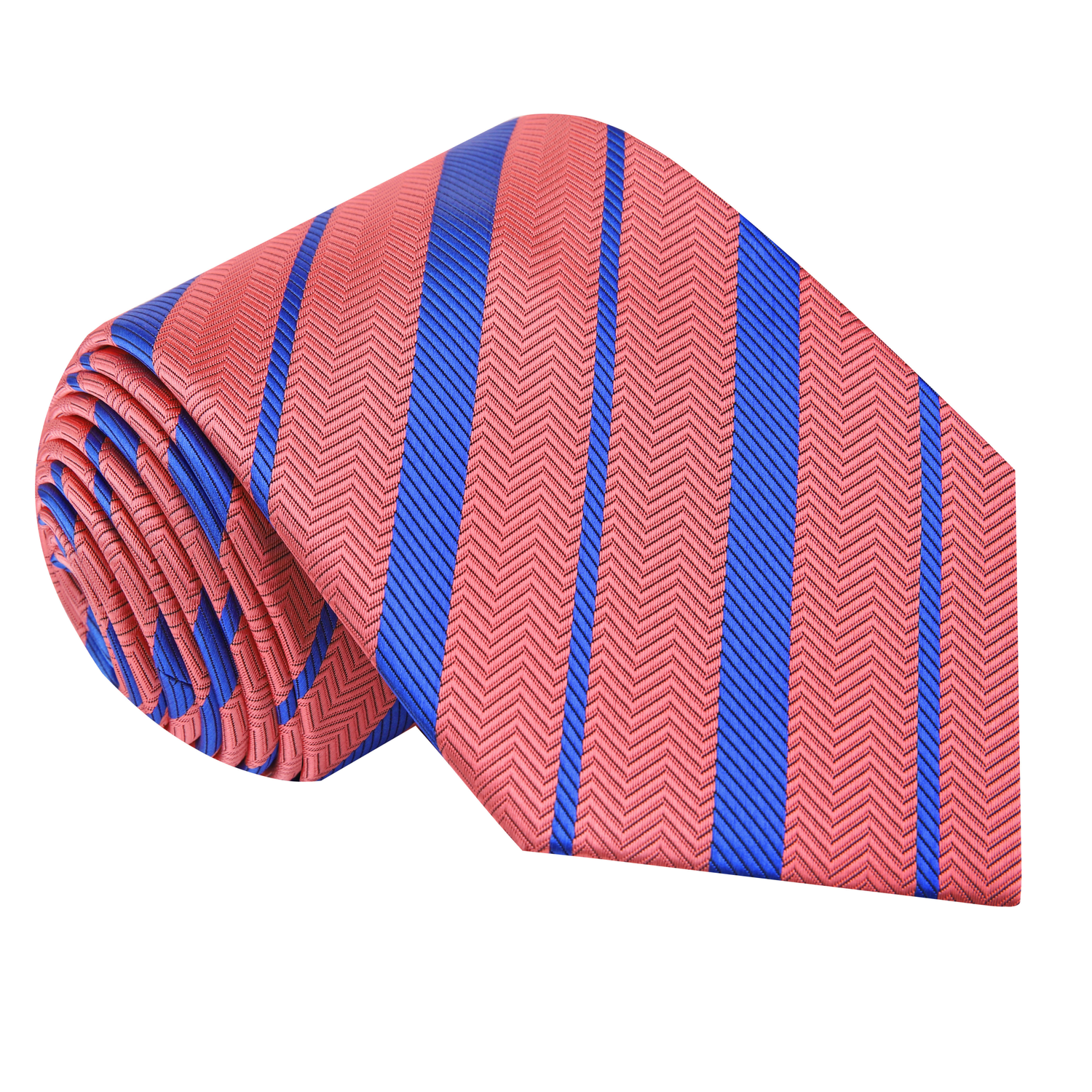 Orange Blue Stripe Classy Tie  