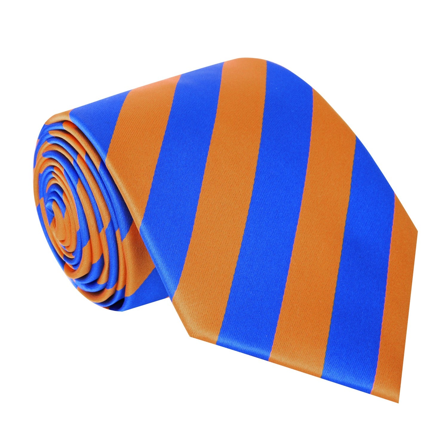 Orange and Blue Block Stripe Tie