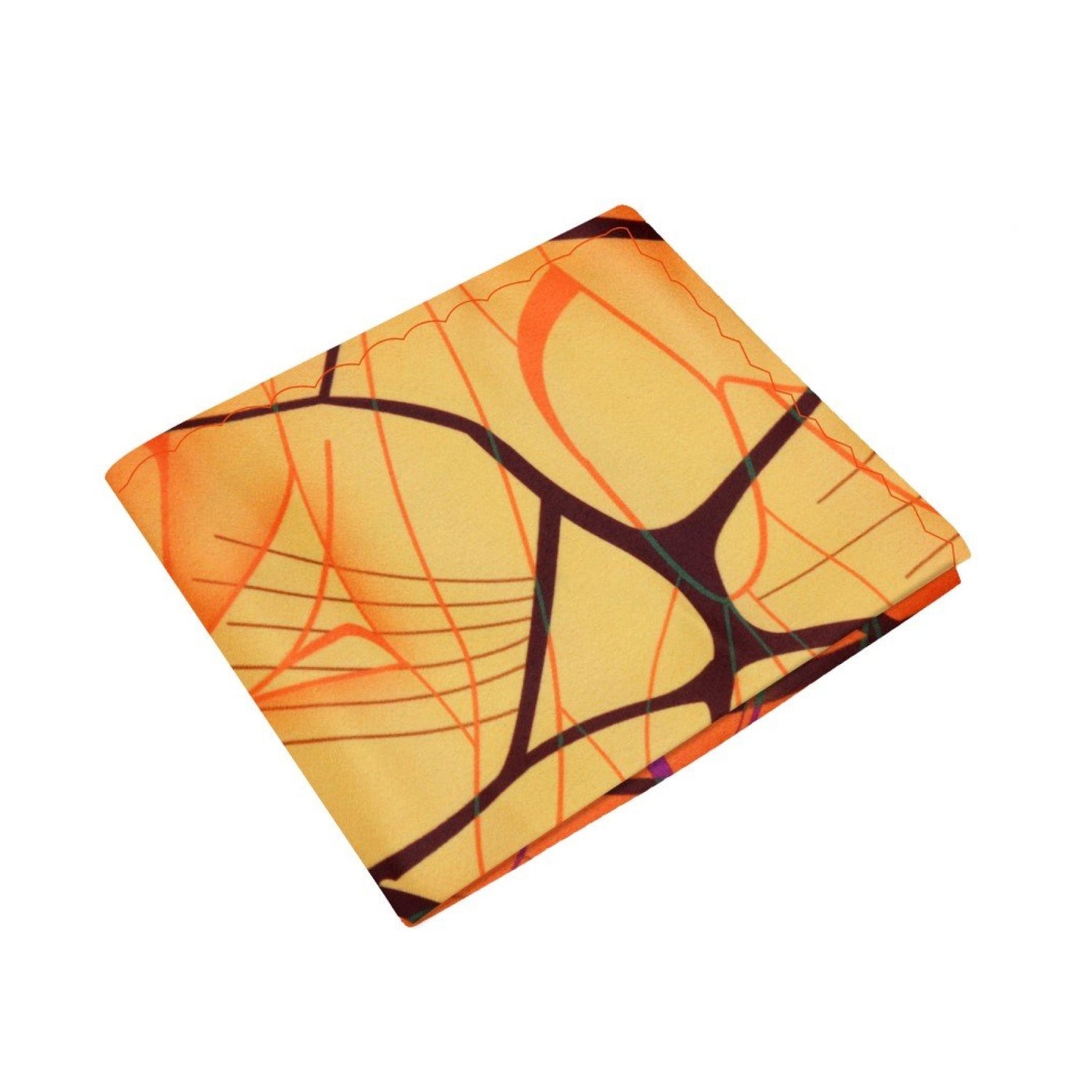 Main View: Orange and Brown Abstract Pocket Square