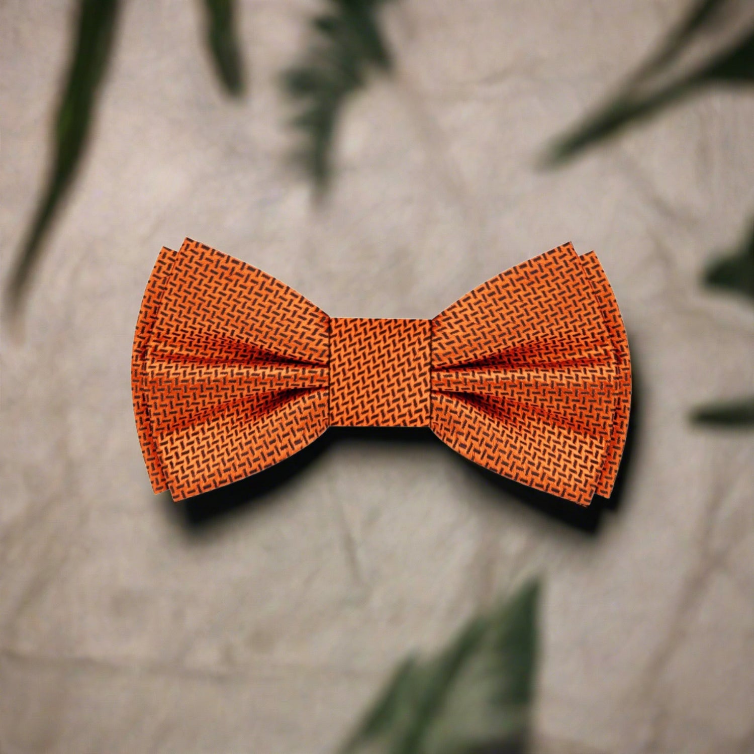 Orange Textured Bow Tie 