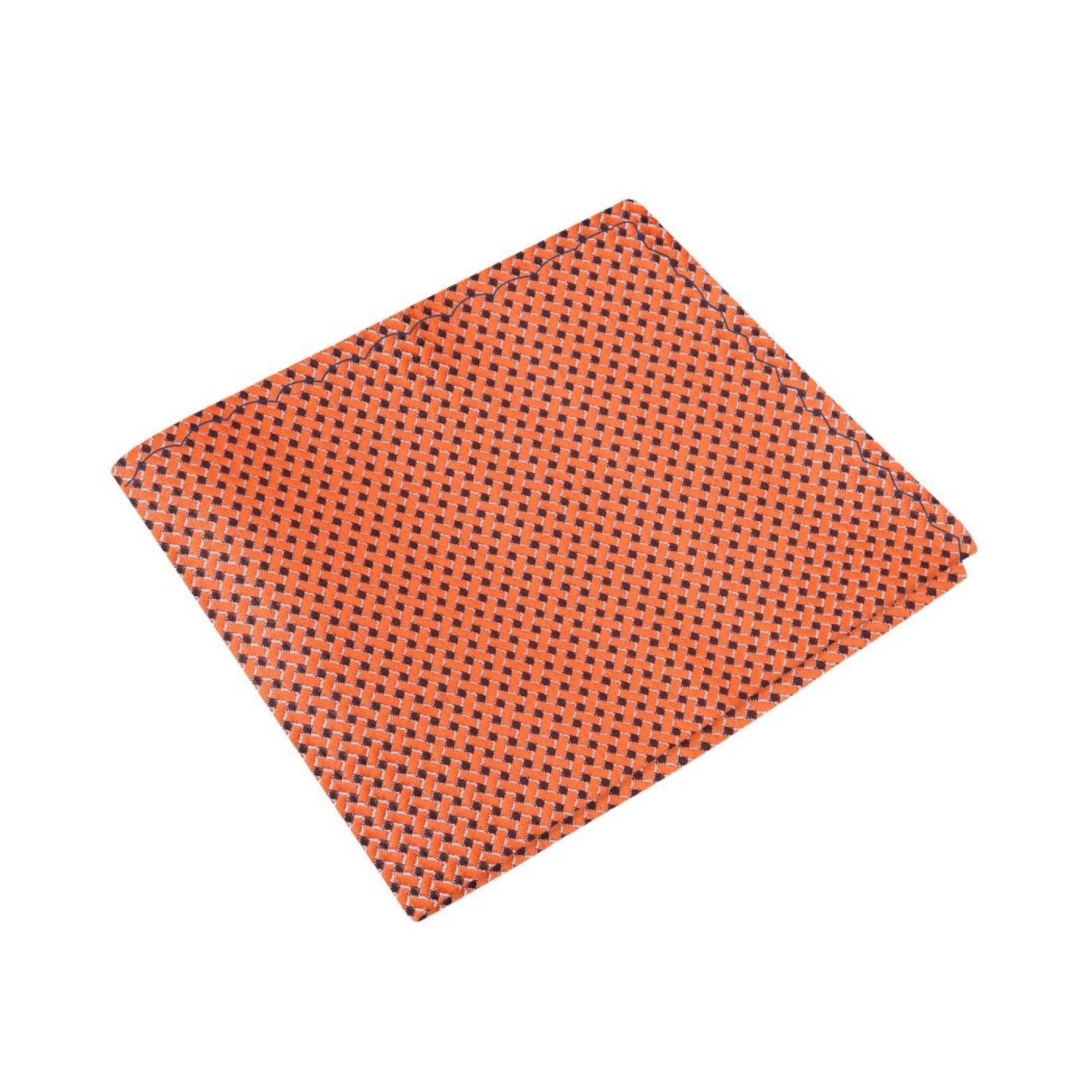 Main View: Orange, Black Geometric Pocket Square
