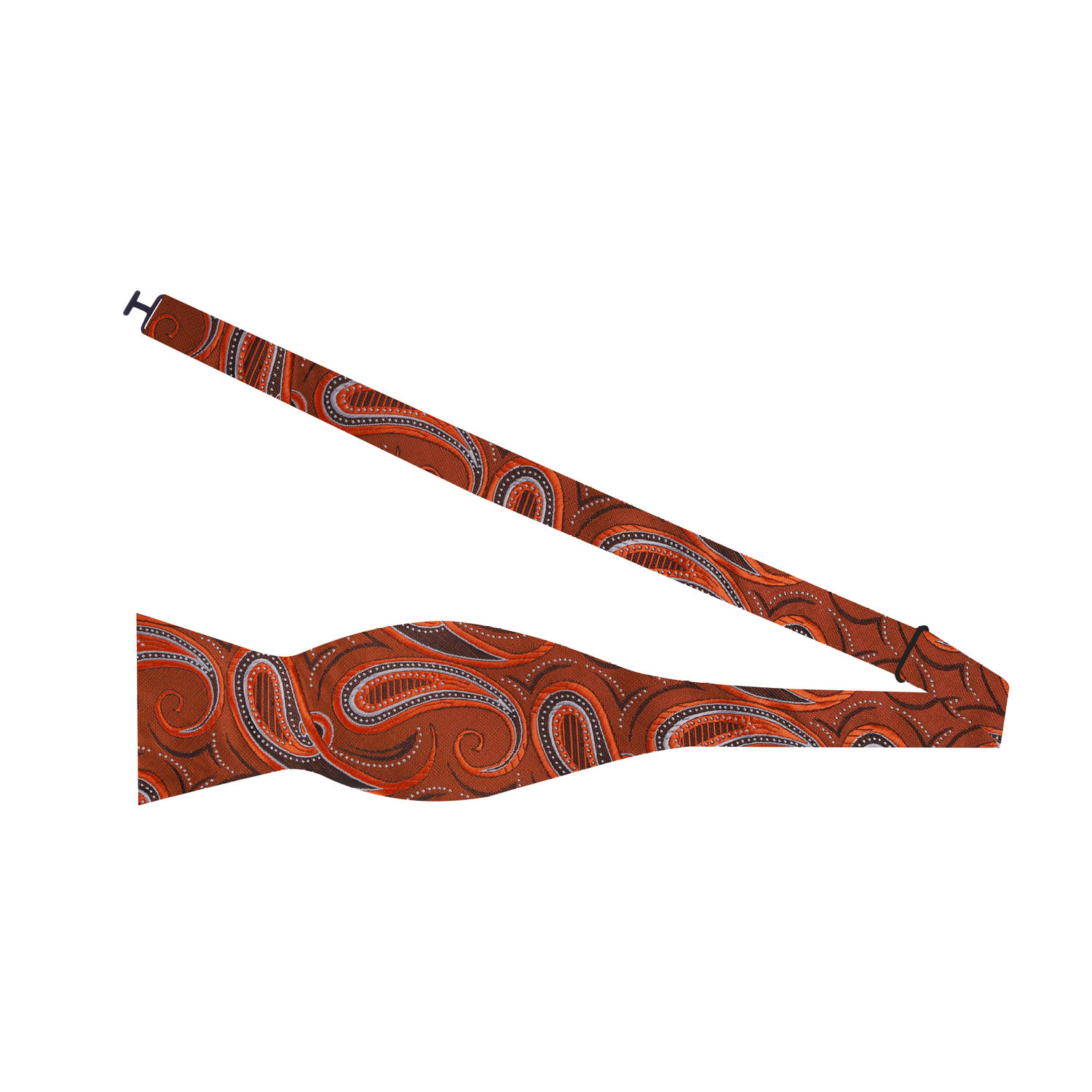 Rust Orange Paisley Self Tie Bow Tie