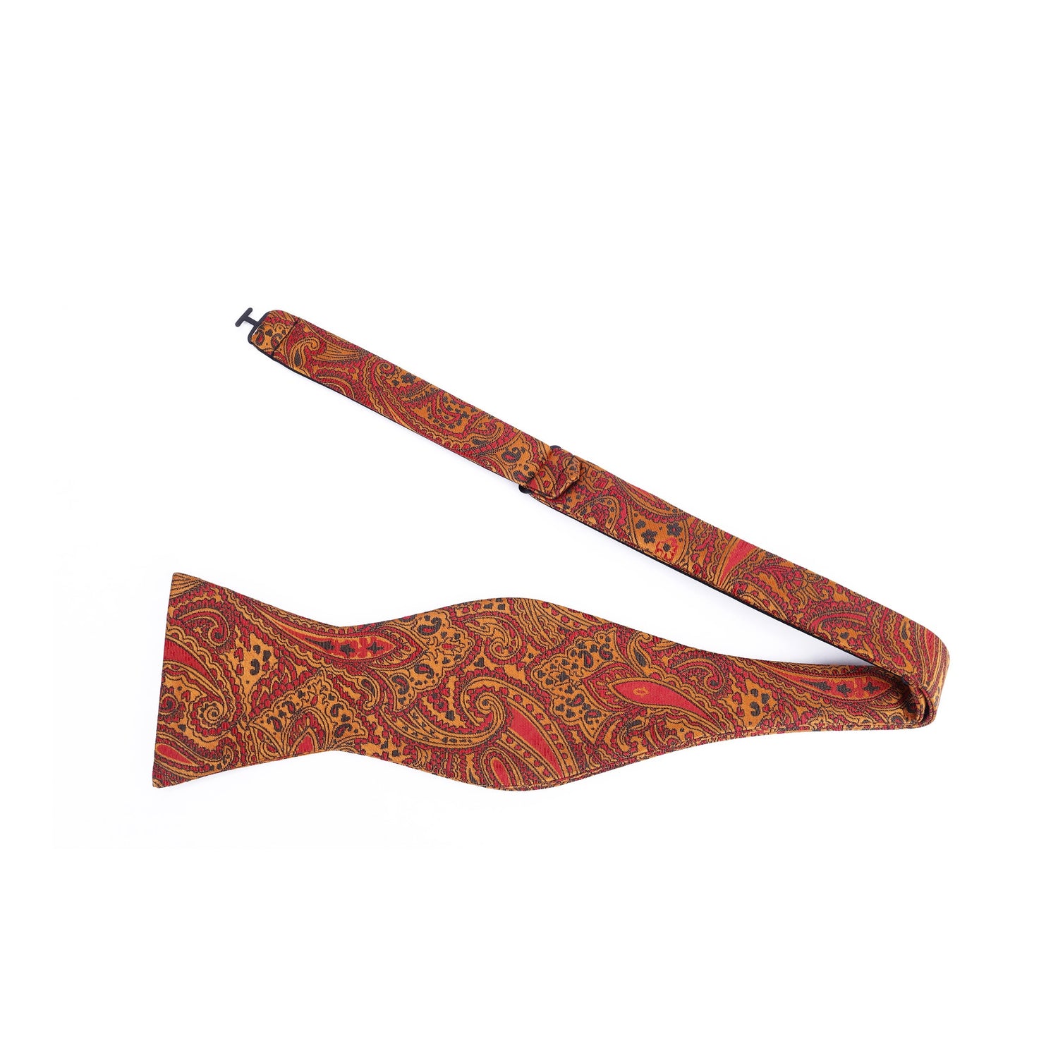 Copper, Orange Paisley Bow Tie Untied