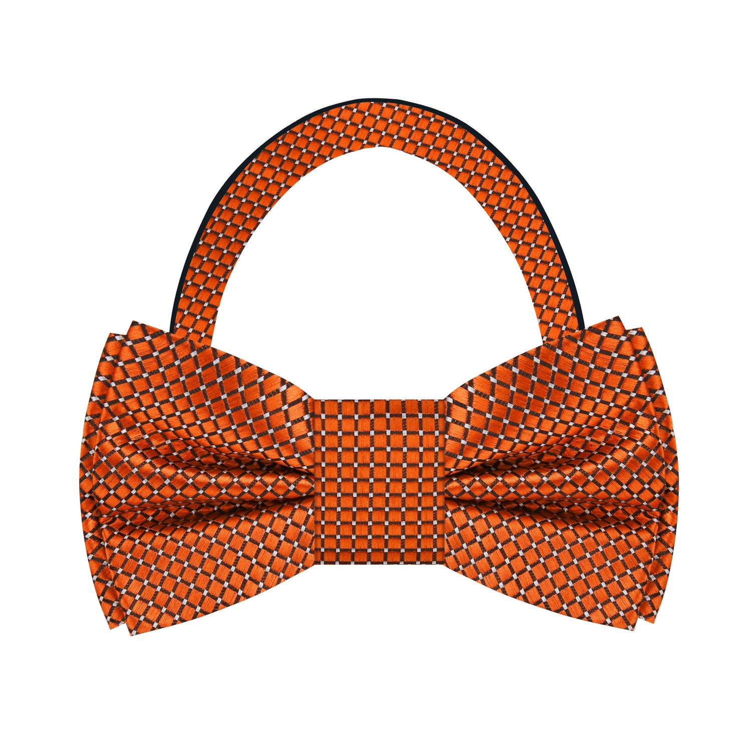 Copper Orange Geometric Bow Tie Pre Tied