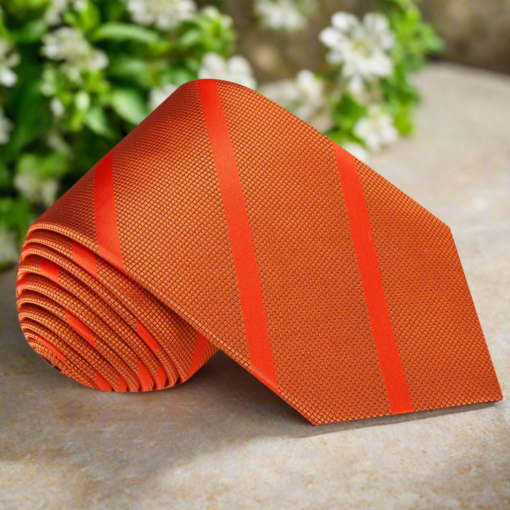 Orange Stripe Necktie