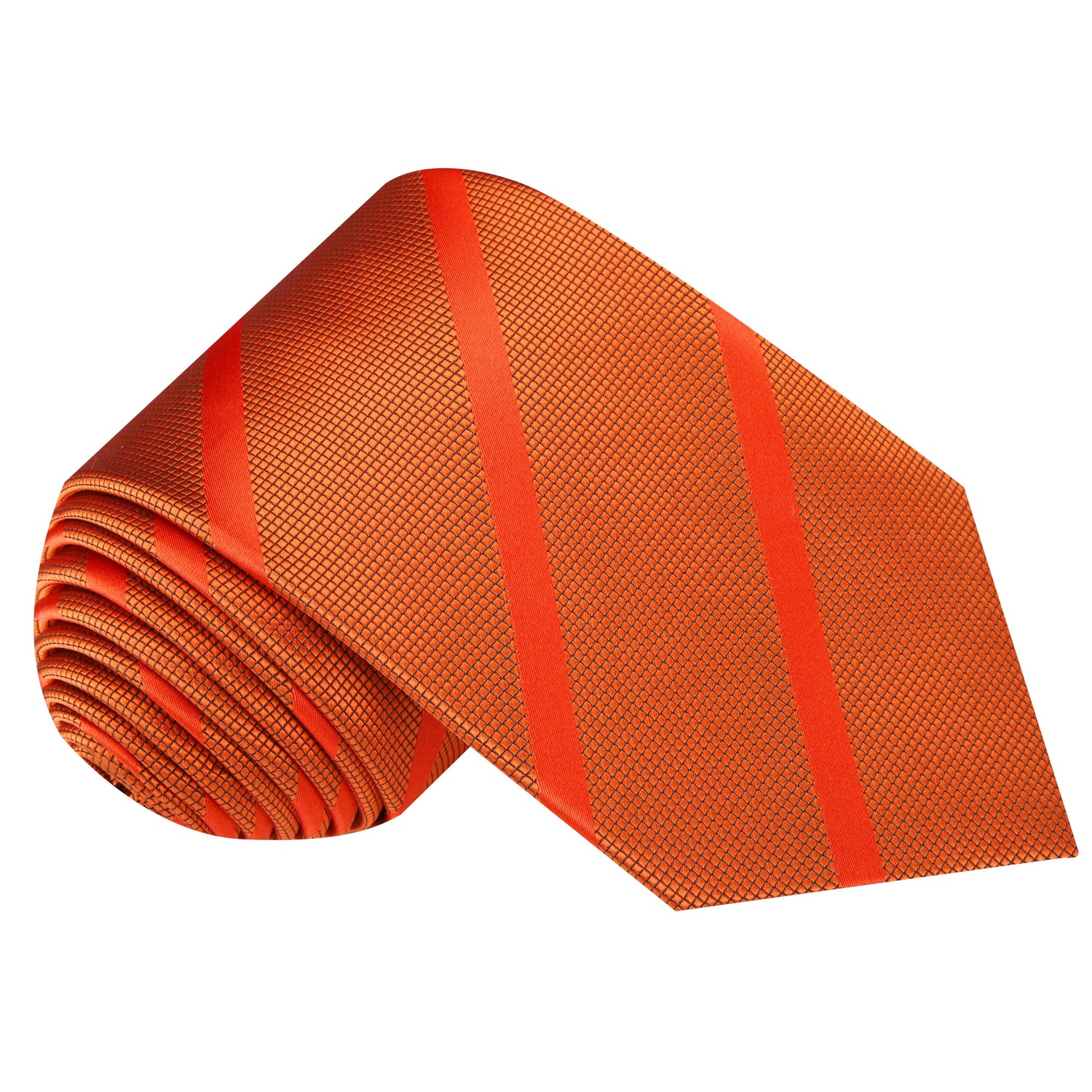 Single Tie: Pumpkin Orange Stripe Silk Necktie  