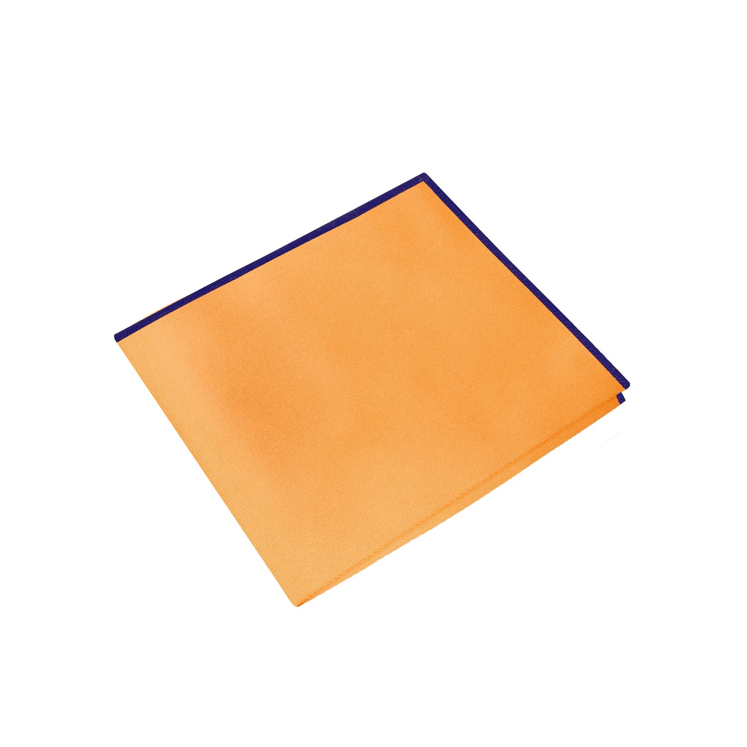 A Solid Orange with Dark Blue Edge Pocket Square