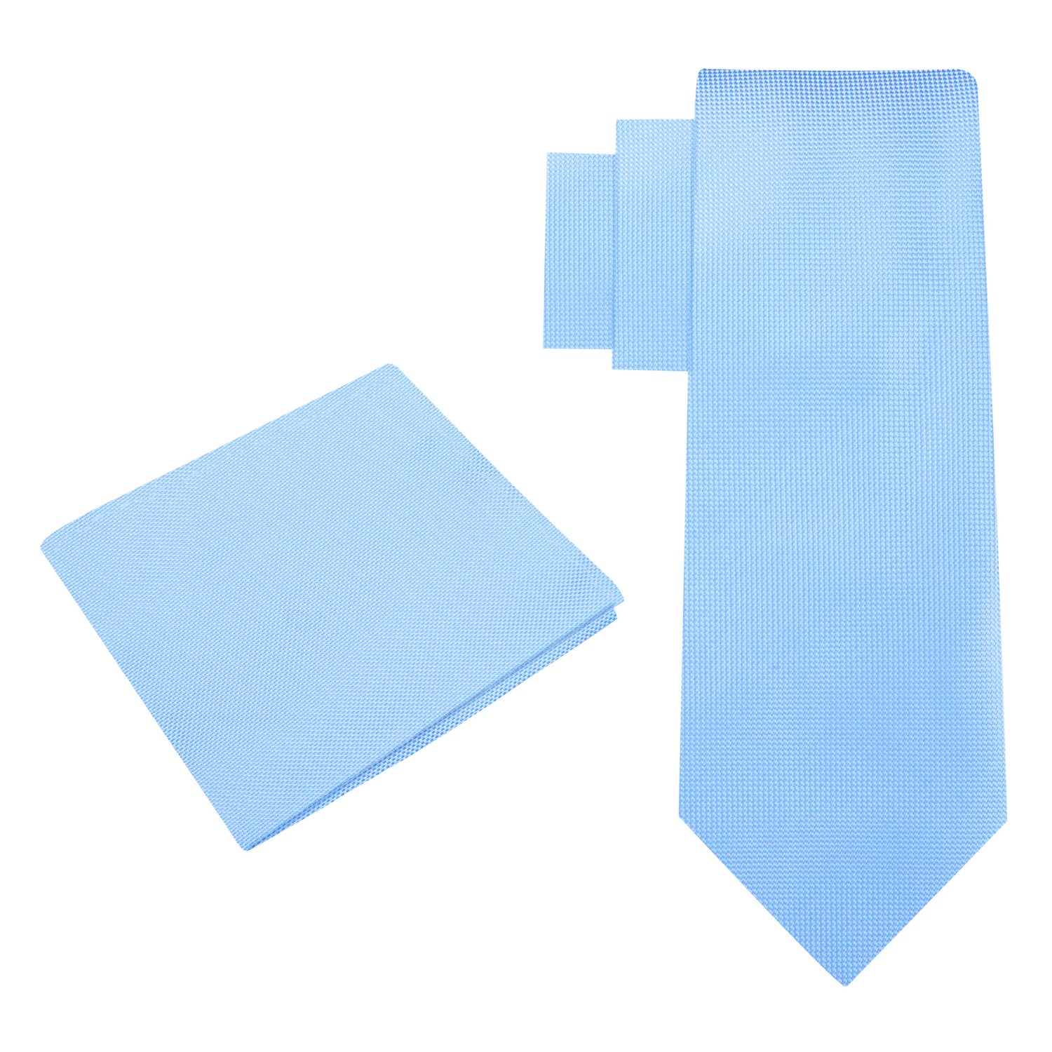 Alt View: Pale Blue Check Tie and Pocket Square