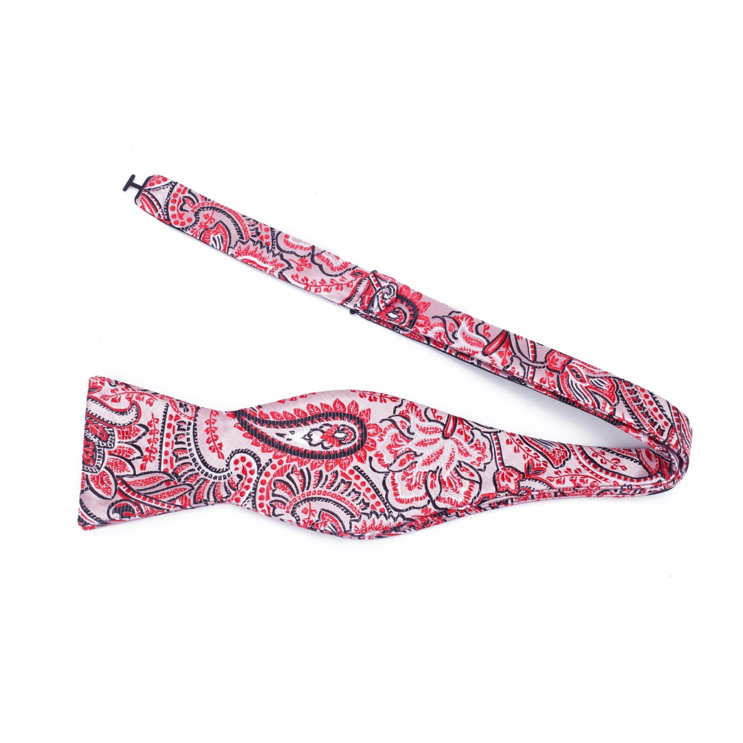 Pink, Red Paisley Self Tie Bow Tie  