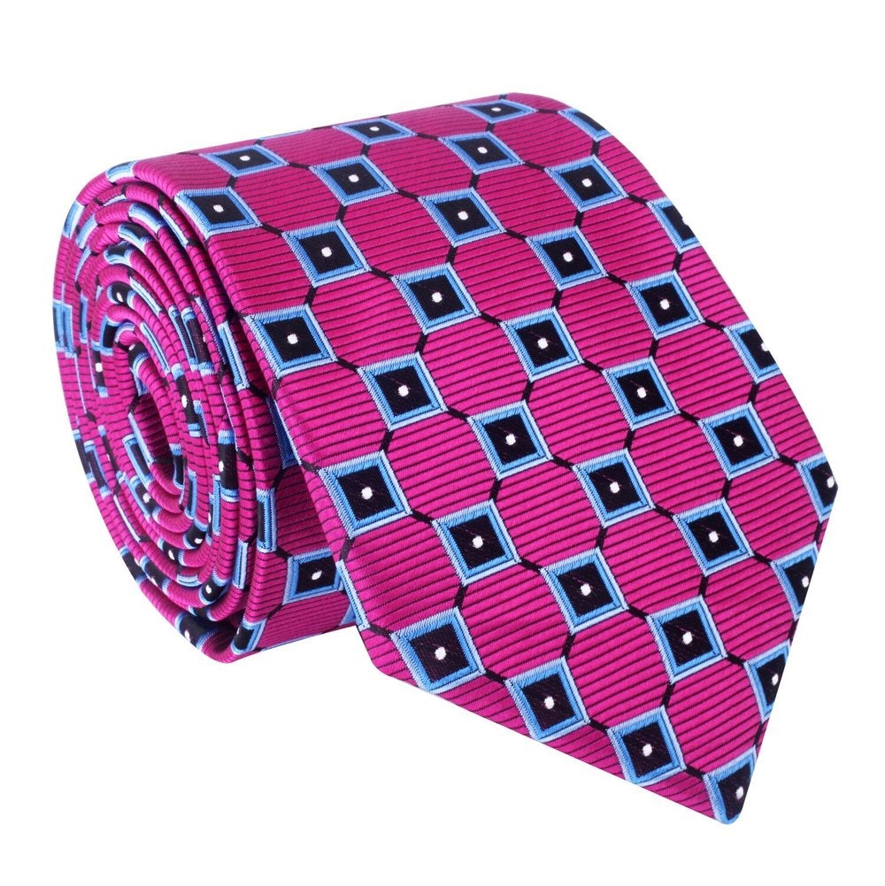 Pink and Blue Check Tie  