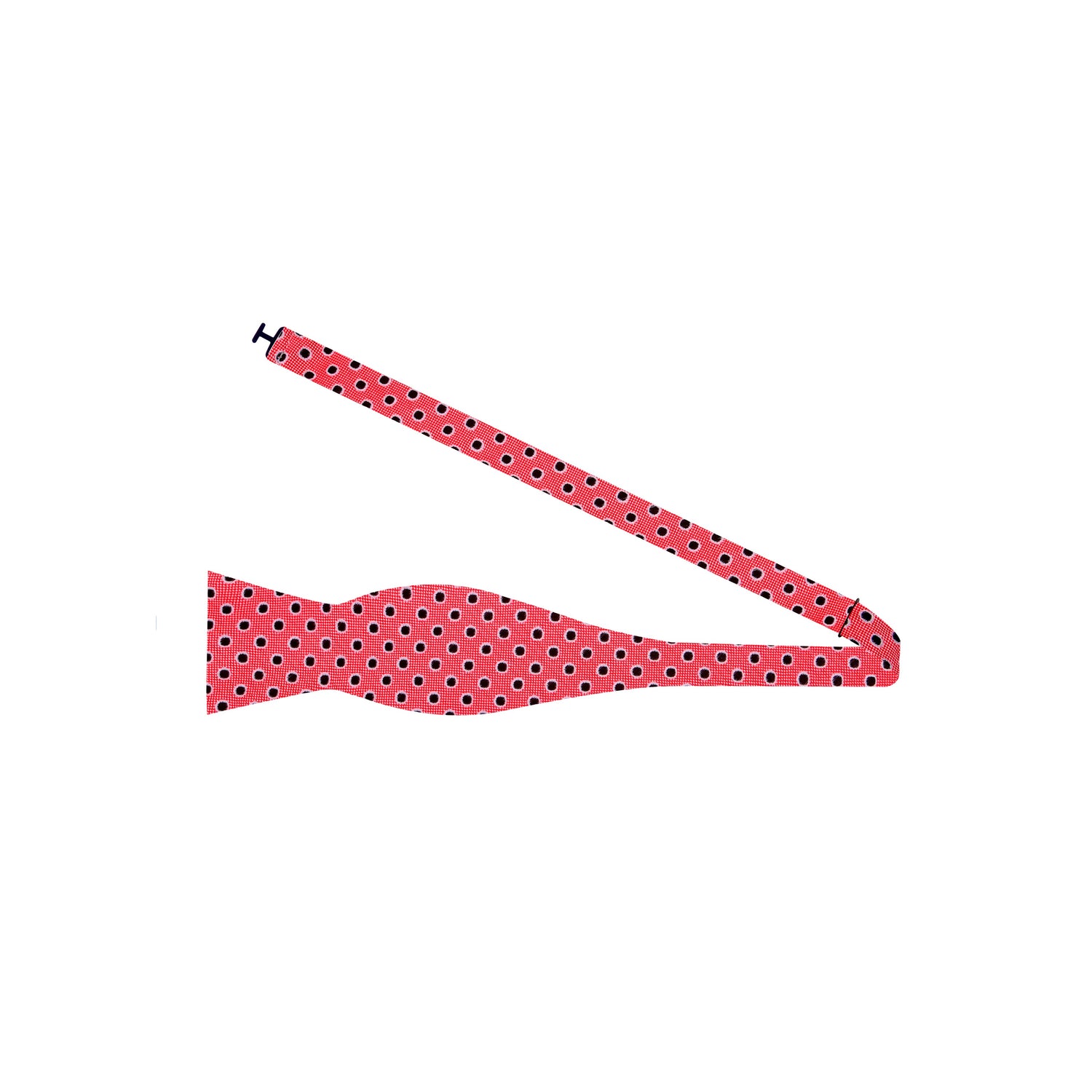 Pink and Black Polka Bow Tie Untied