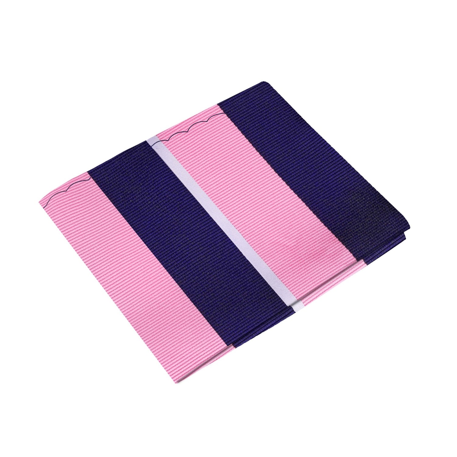 A Pink, Blue Stripe Pattern Silk Pocket Square