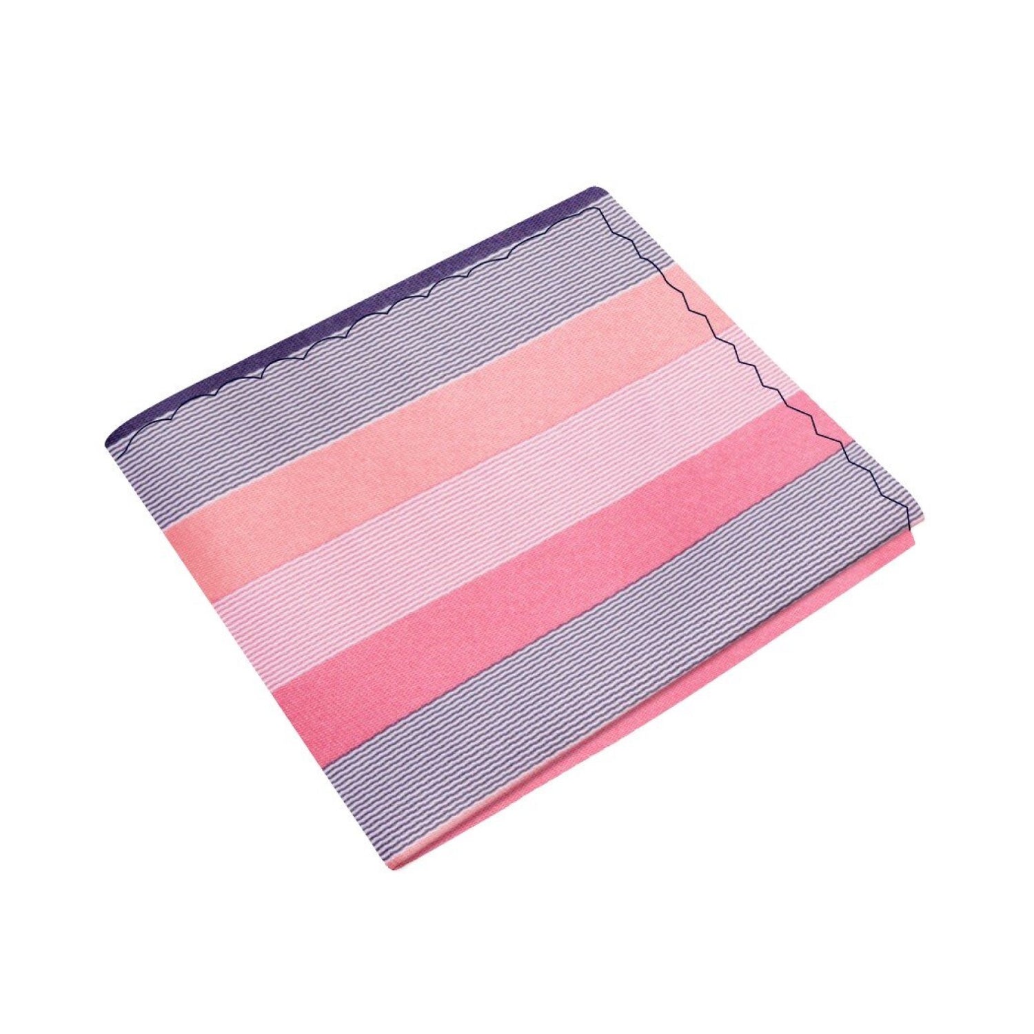 Pink, Light Pink and Salmon Stripe Pocket Square