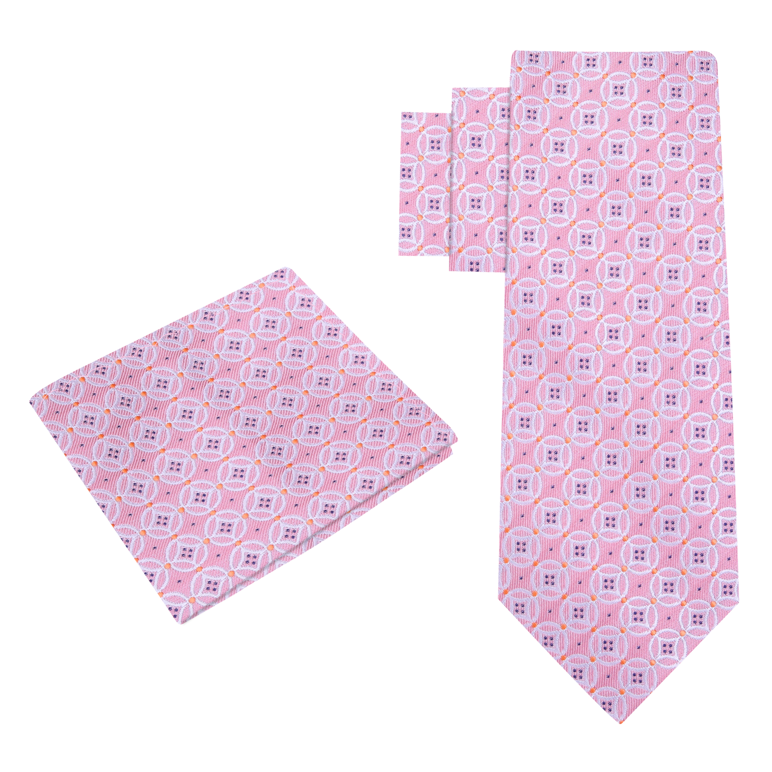 Alt View: Pink, Orange Geometric Tie and Square