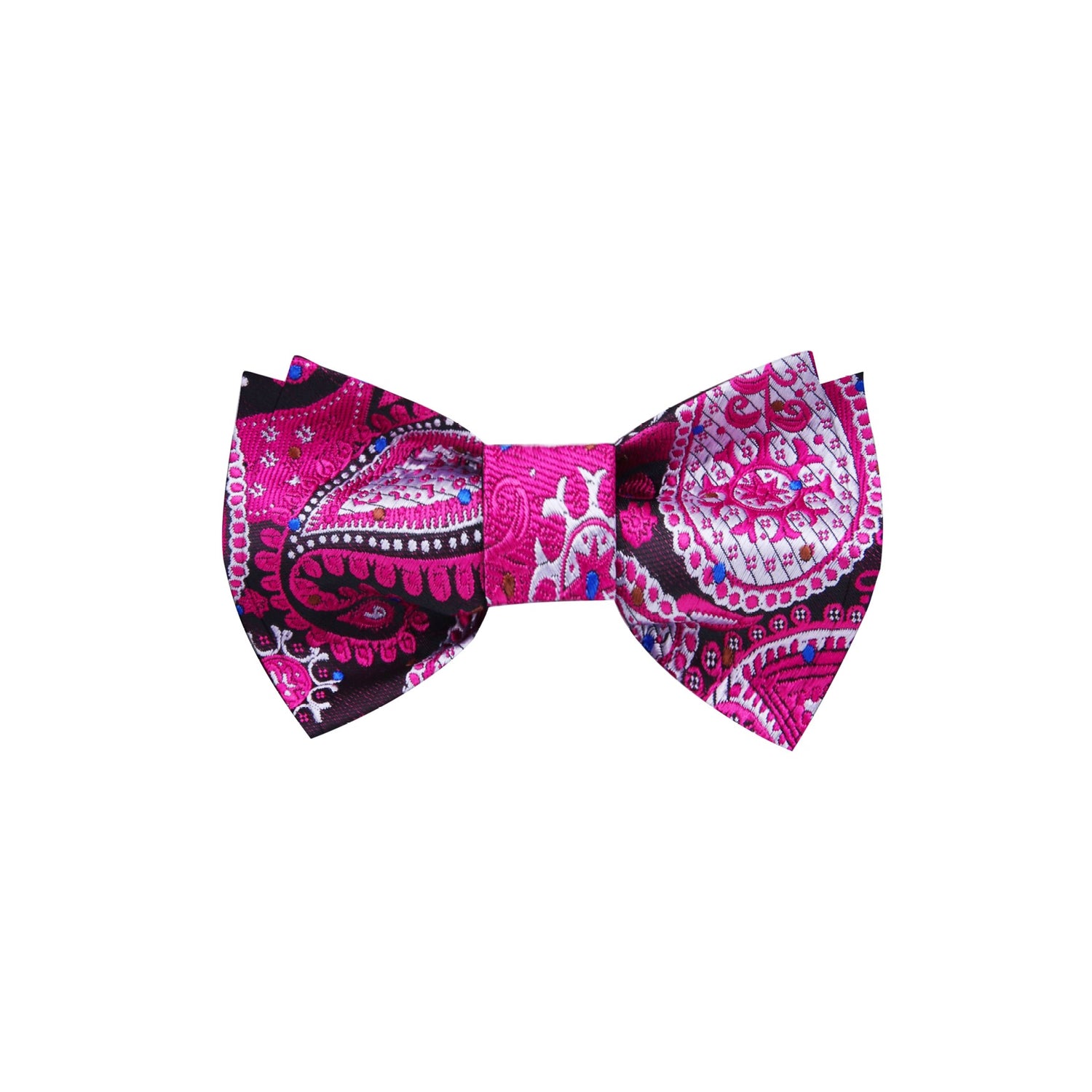 Pink, Black Paisley Bow Tie
