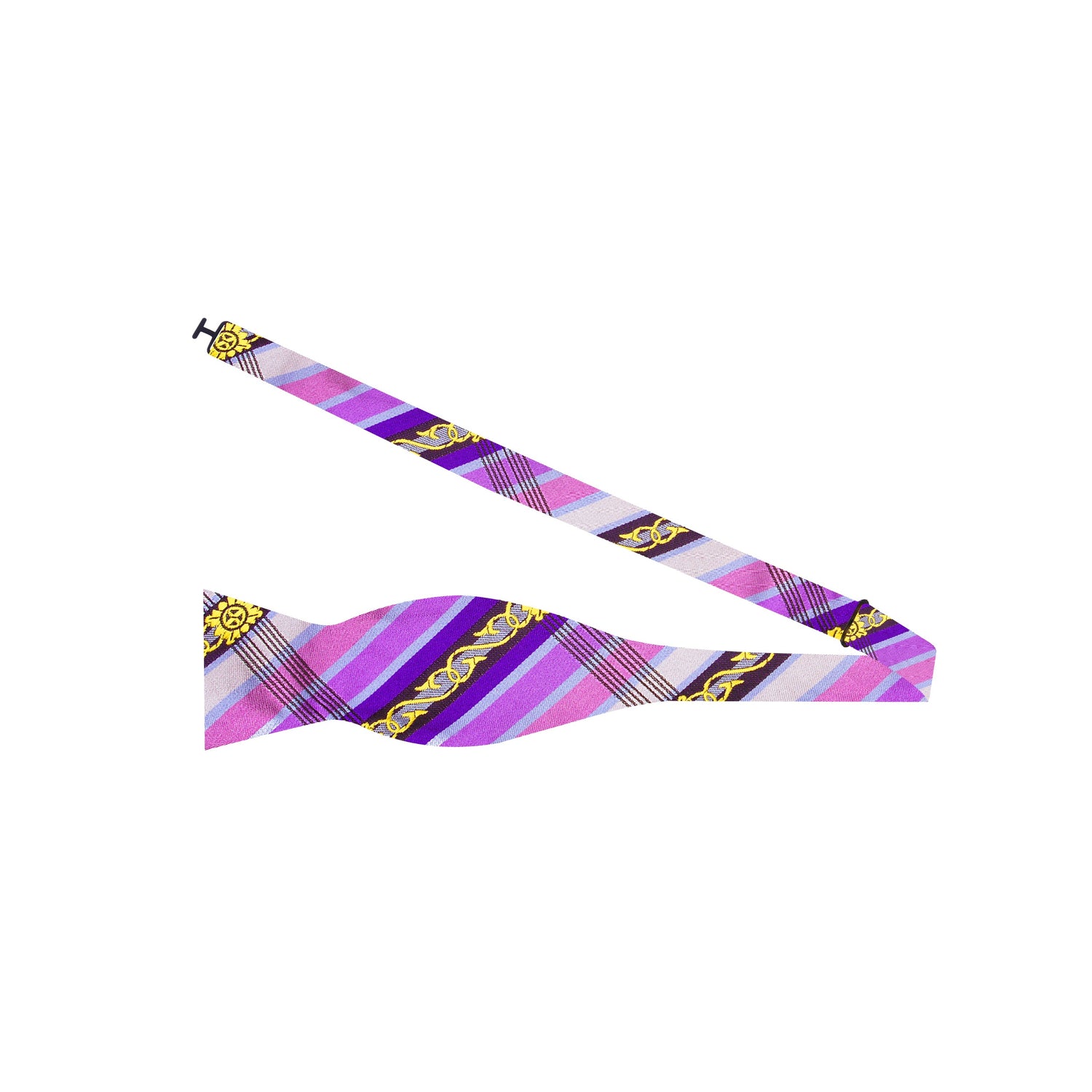Pink, Purple, Yellow Stripes and Vine Bow Tie Untied
