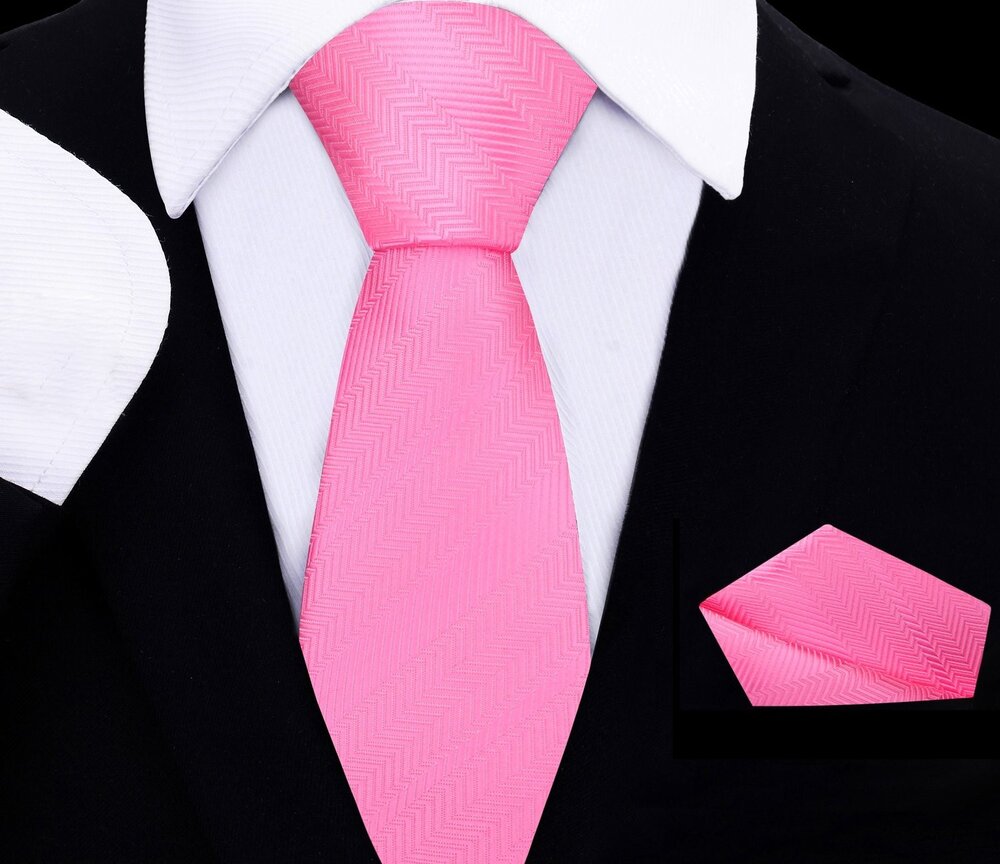 Kids Pink Tie and Pocket Square