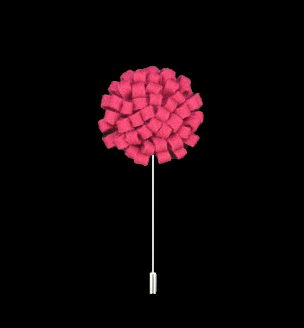 A Deep Pink Knit Burst Lapel Pin||Deep Pink