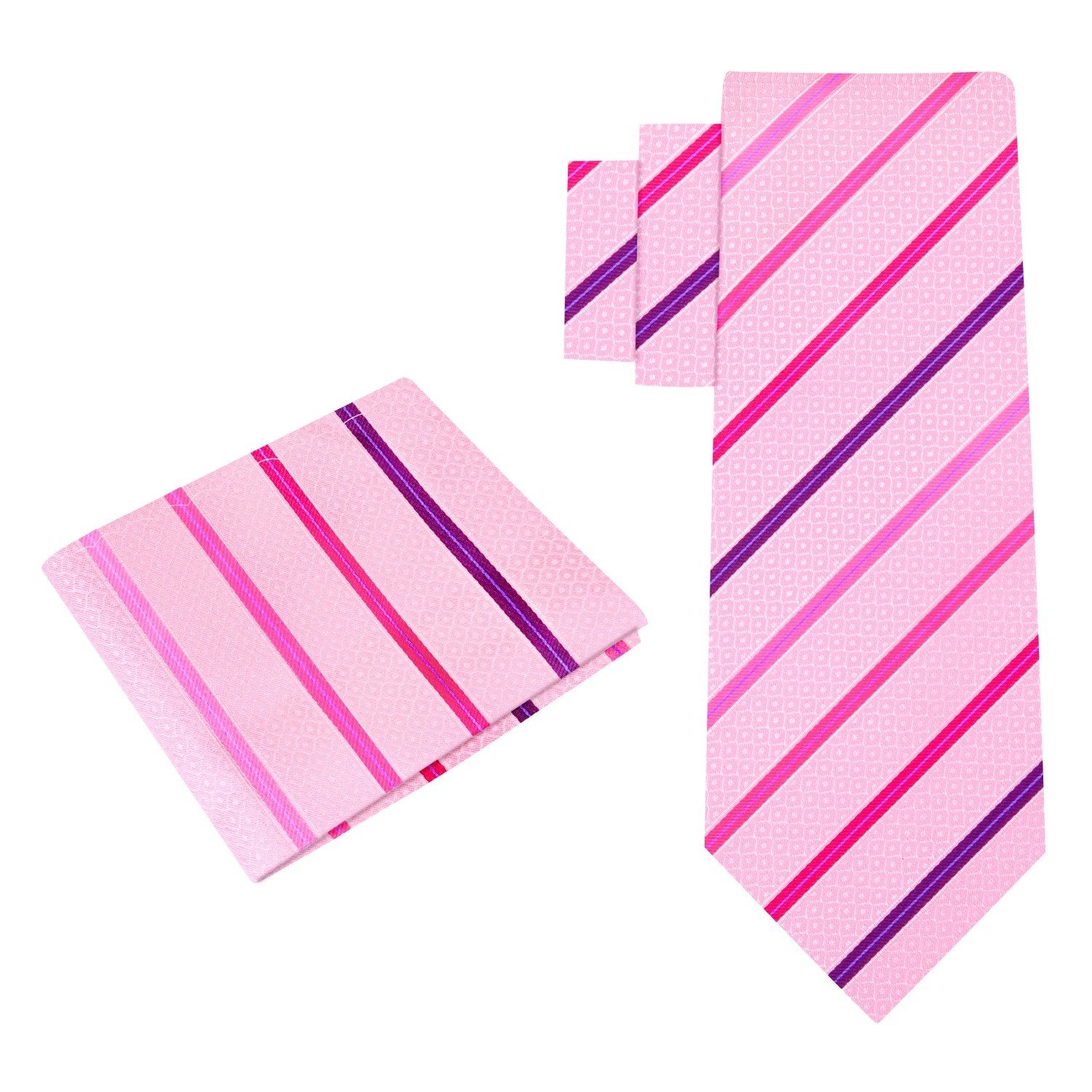 Alt View: Pink Stripe Tie and Square