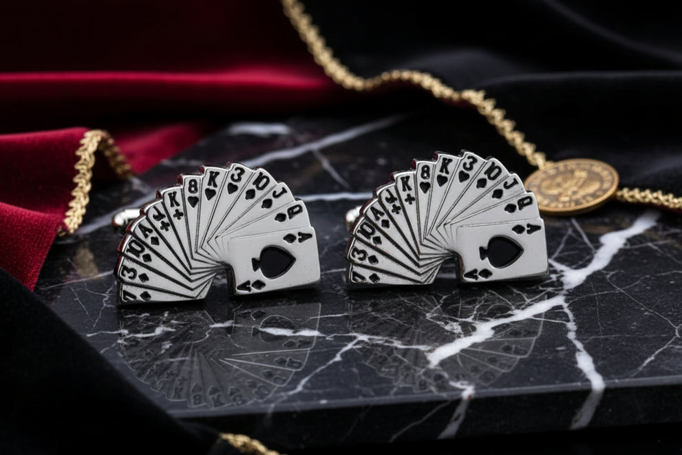 Playing Card String Playing Cards Cuff-links