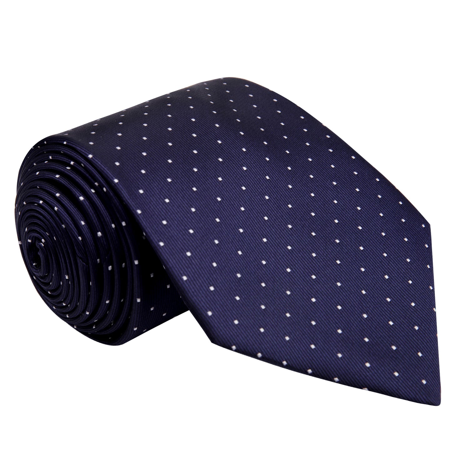 Midnight Blue and White Polka Tie  