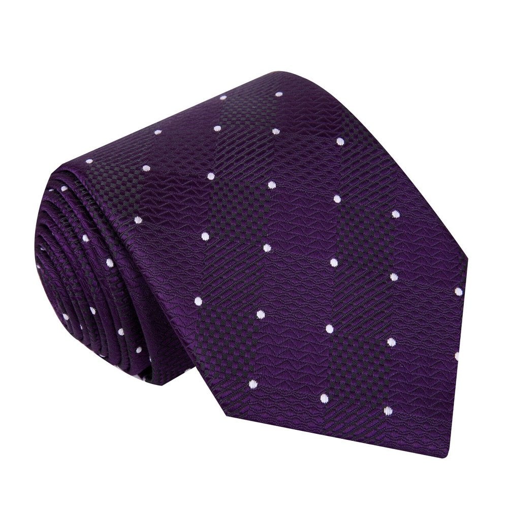 Purple, White Geometric Tie