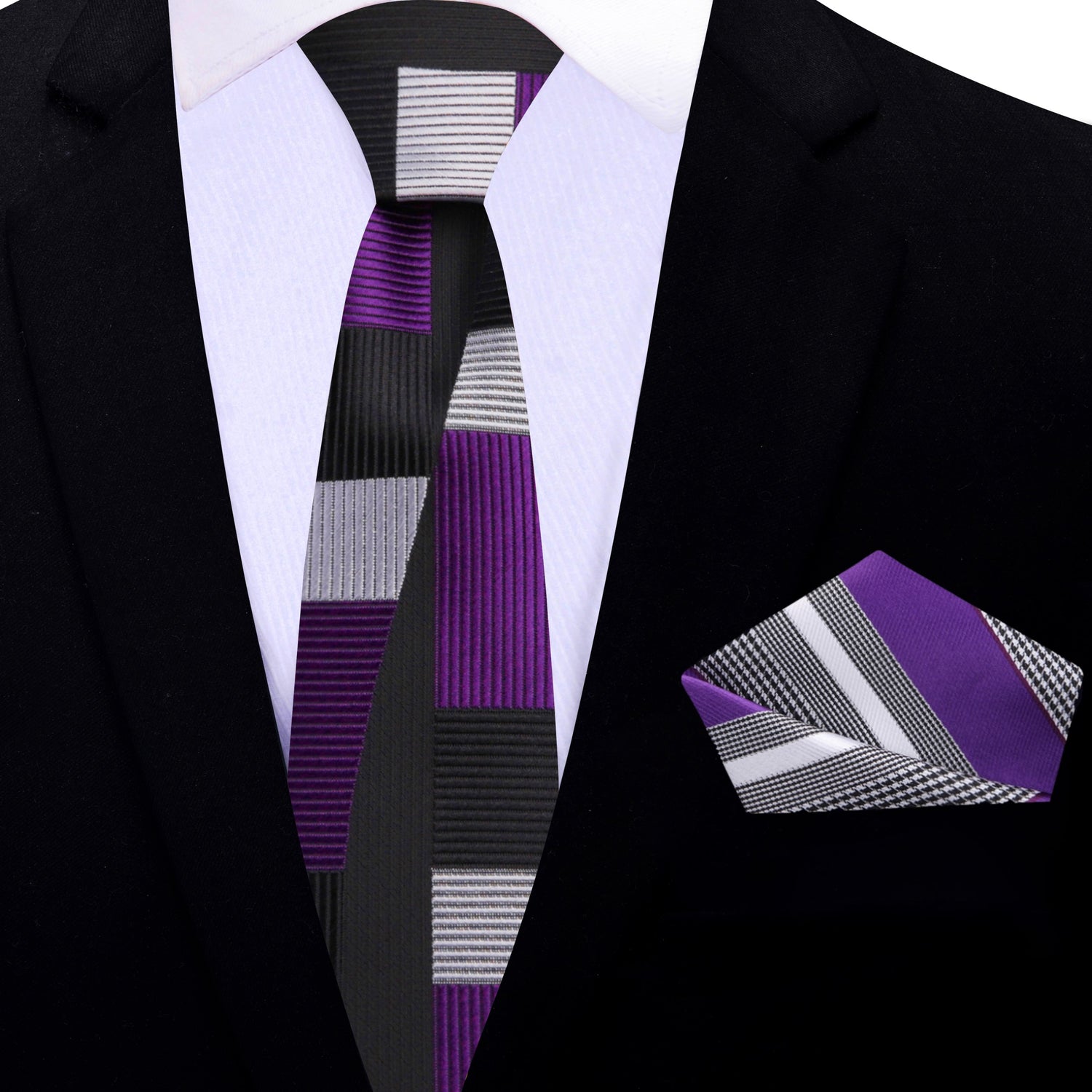 Purple Pick 6 Abstract Necktie