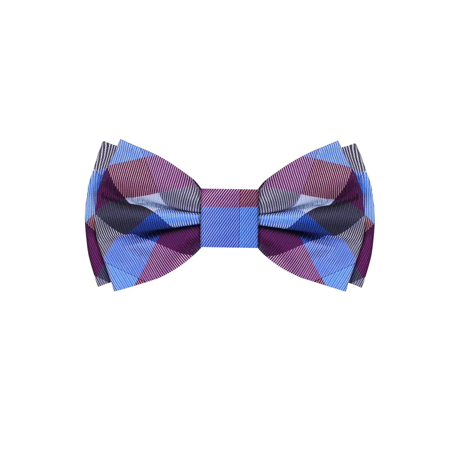 Purple and Blue Check Bow Tie
