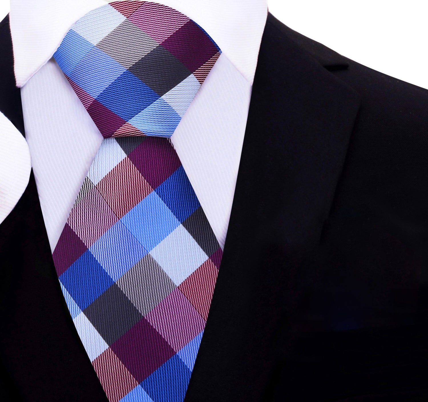 Purple and Blue Plaid Tie