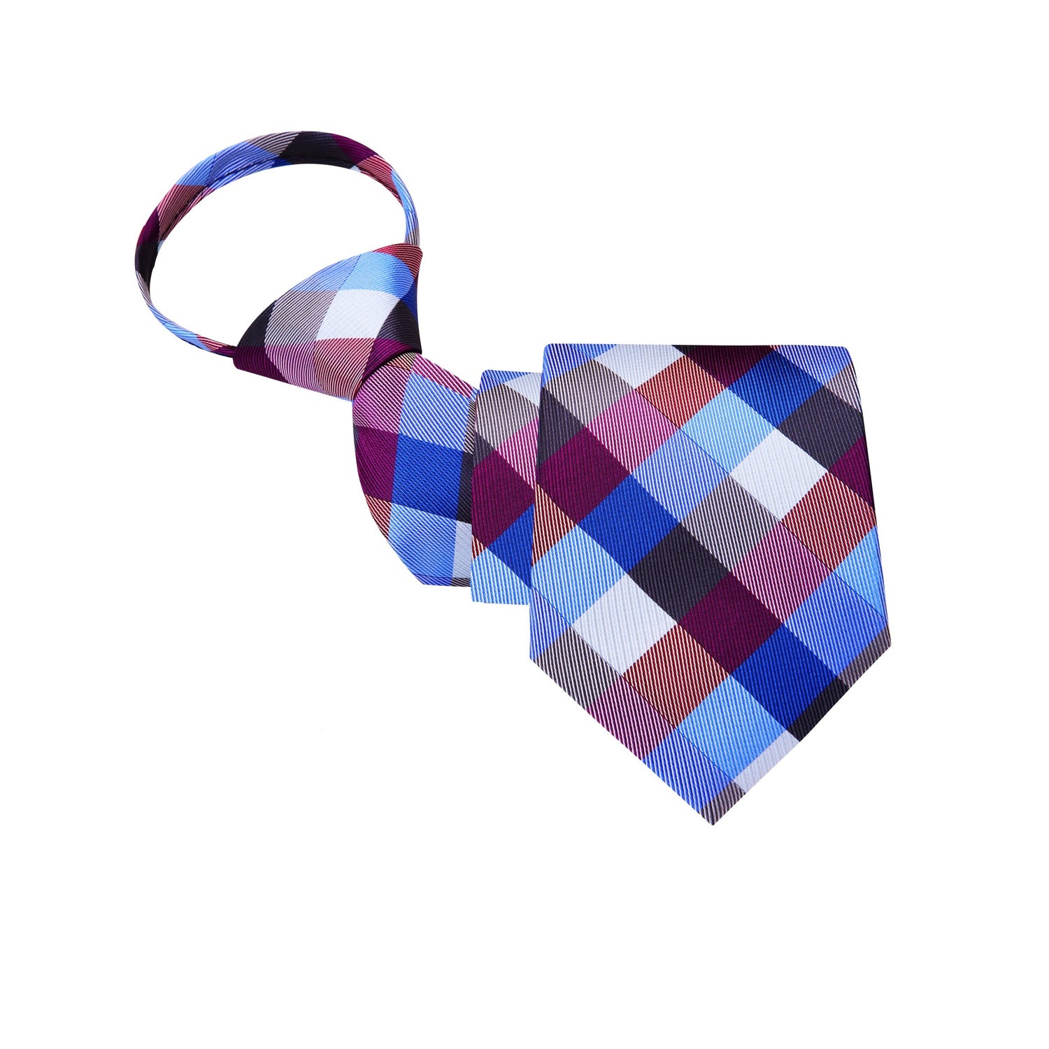 Zipper: Purple and Blue Plaid Tie