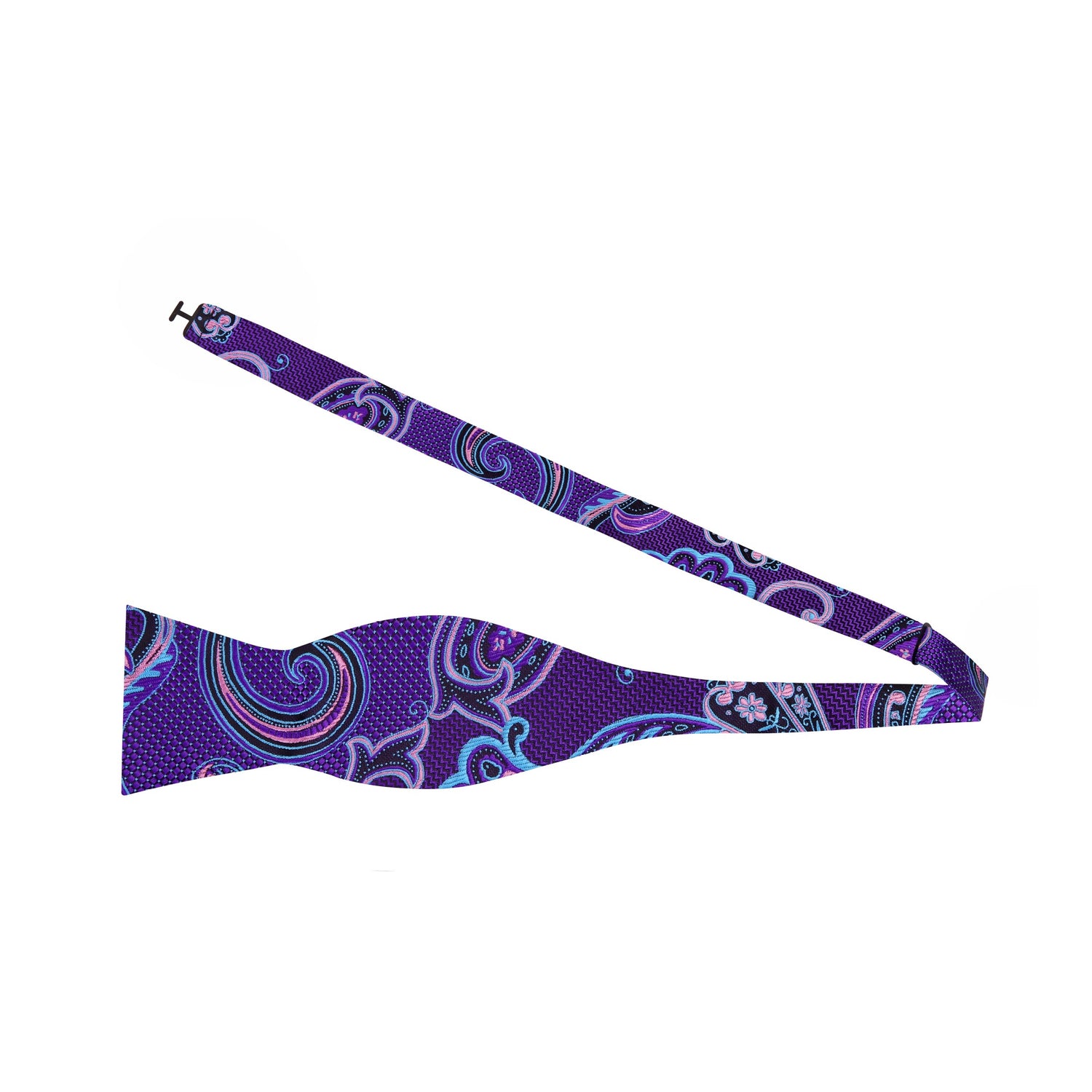 Purple Paisley Bow Tie Untied