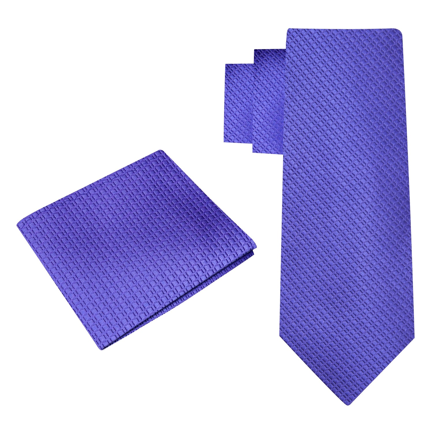 Alt View: Solid Purple Textured Tie and Pocket Square