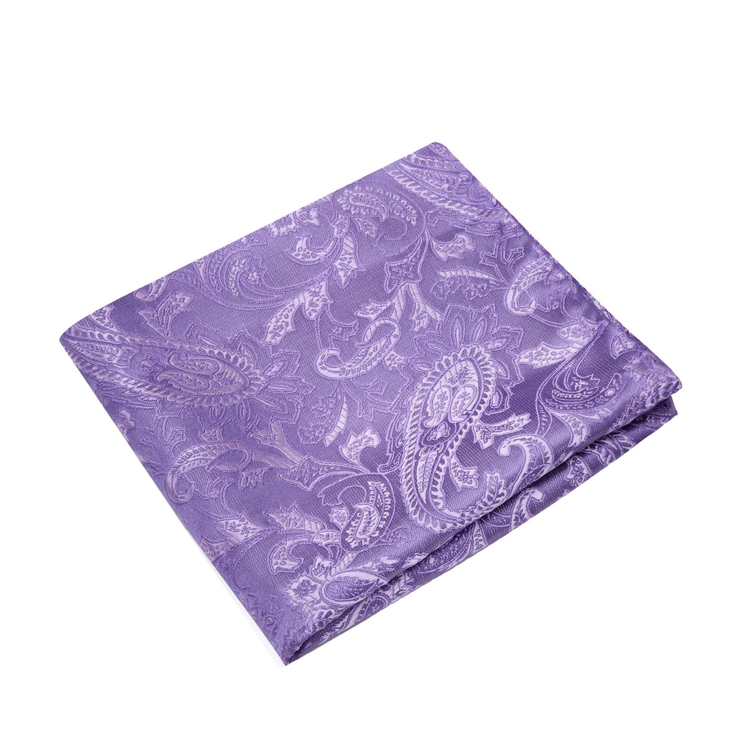 A Purple Paisley Pattern Silk Pocket Square