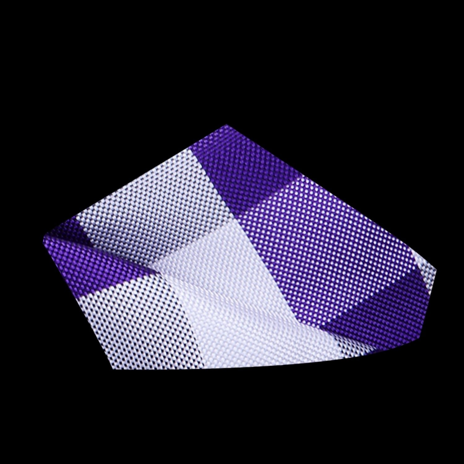 View 2: Purple, Light Grey Check Pocket Square