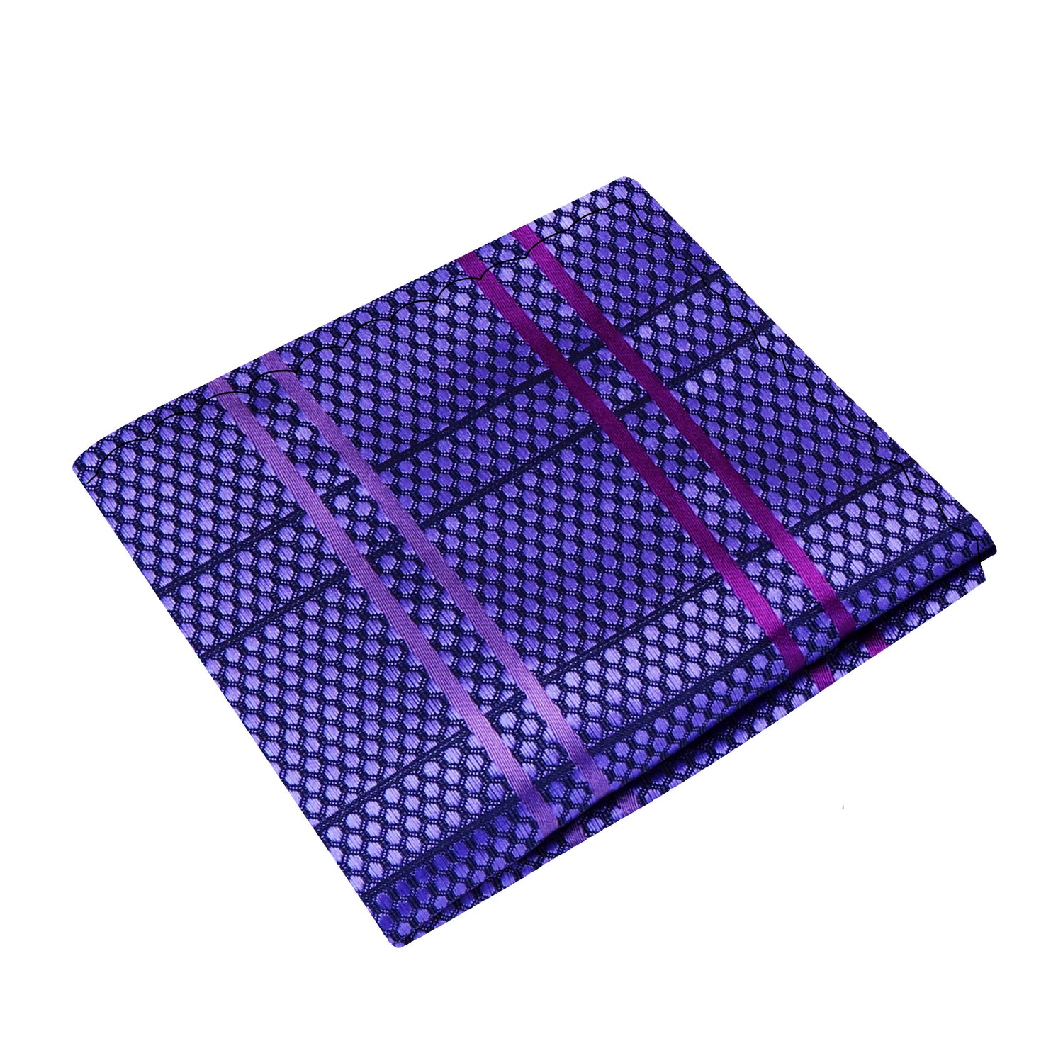 A Purple Plaid Pattern Silk Pocket Square|