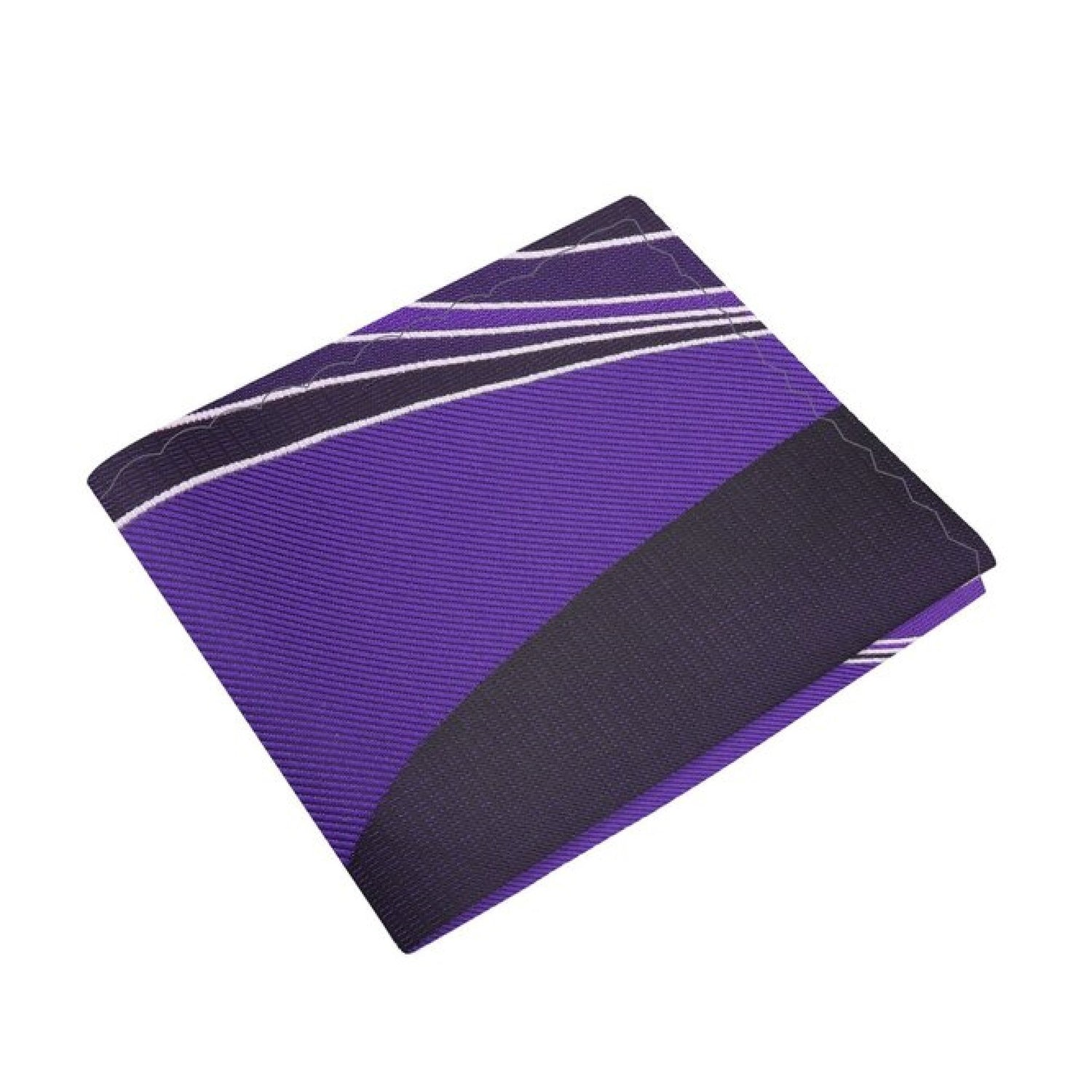 A Purple, White Abstract Lines Pattern Silk Pocket Square