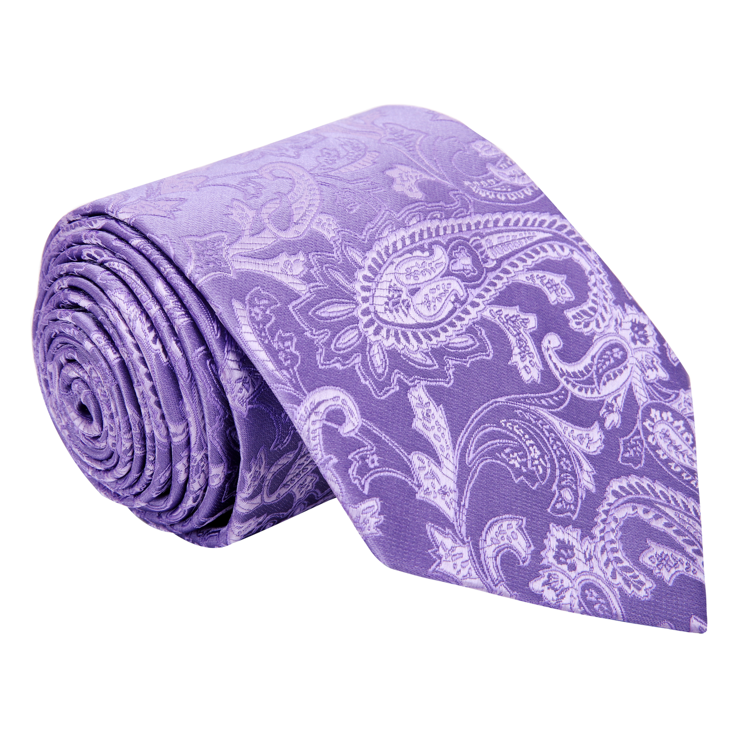 A Purple Paisley Pattern Silk Necktie  