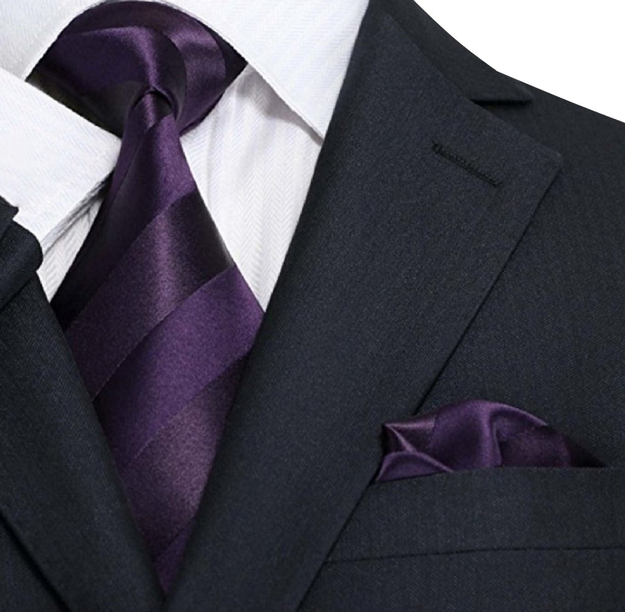 Deep Purple Stripe Necktie | Elegant Men's Formalwear Deep Purple Stripe Necktie | Elegant Men's Formalwear