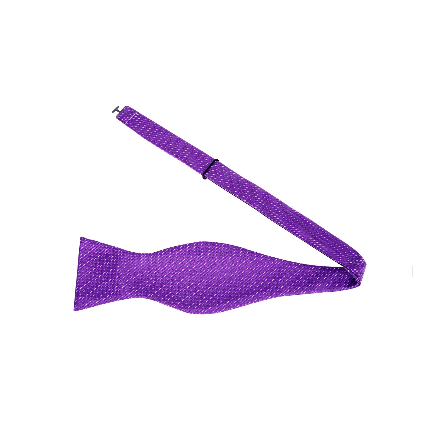 Purple, White Polka Bow tie untied