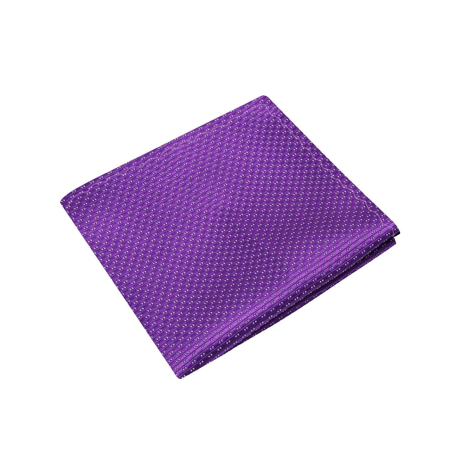A Purple, White Polka Pattern Silk Pocket Square