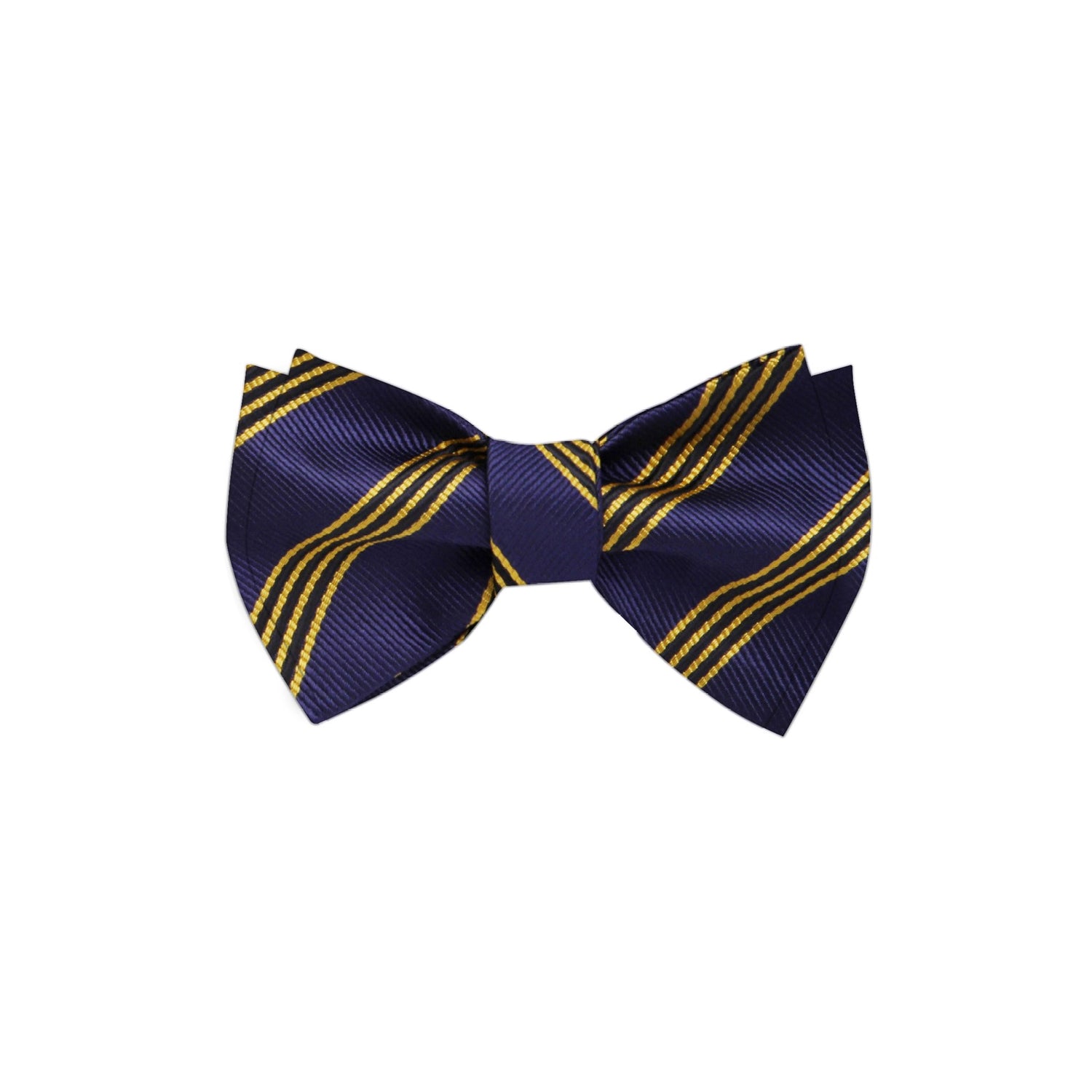 Purple and Yellow Stripe Bow Tie