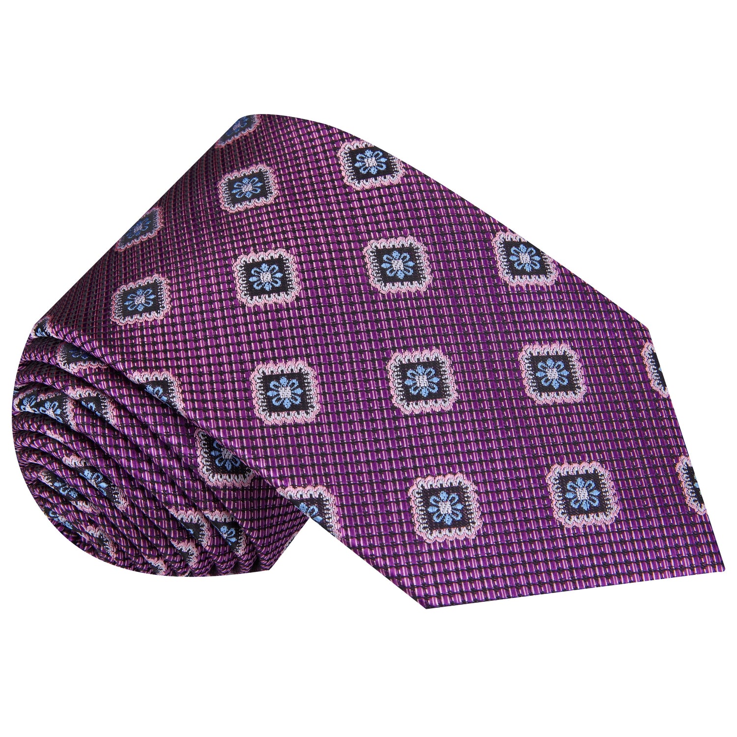 Purple Geometric Medallion Tie