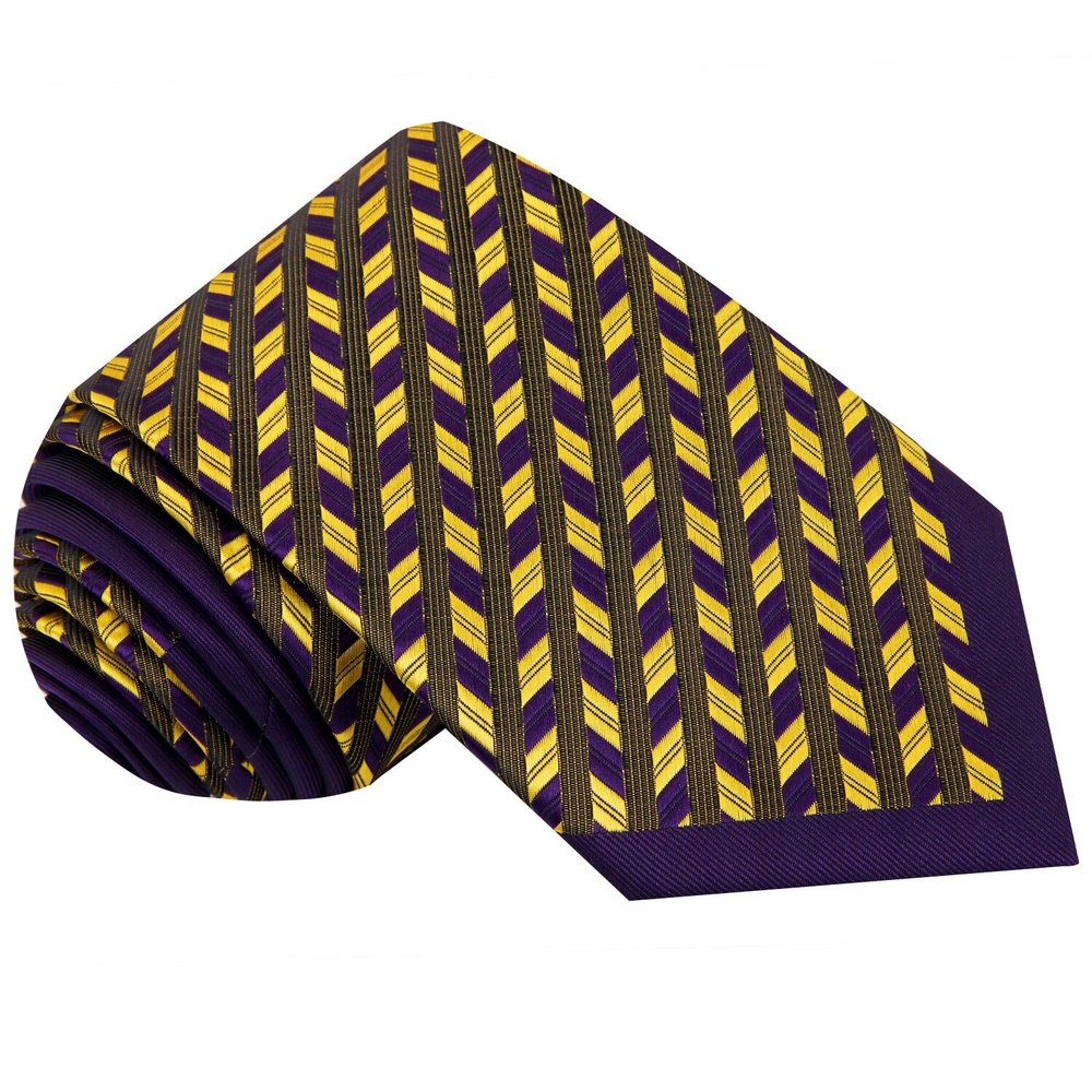 Purple Gold Geometric Tie 