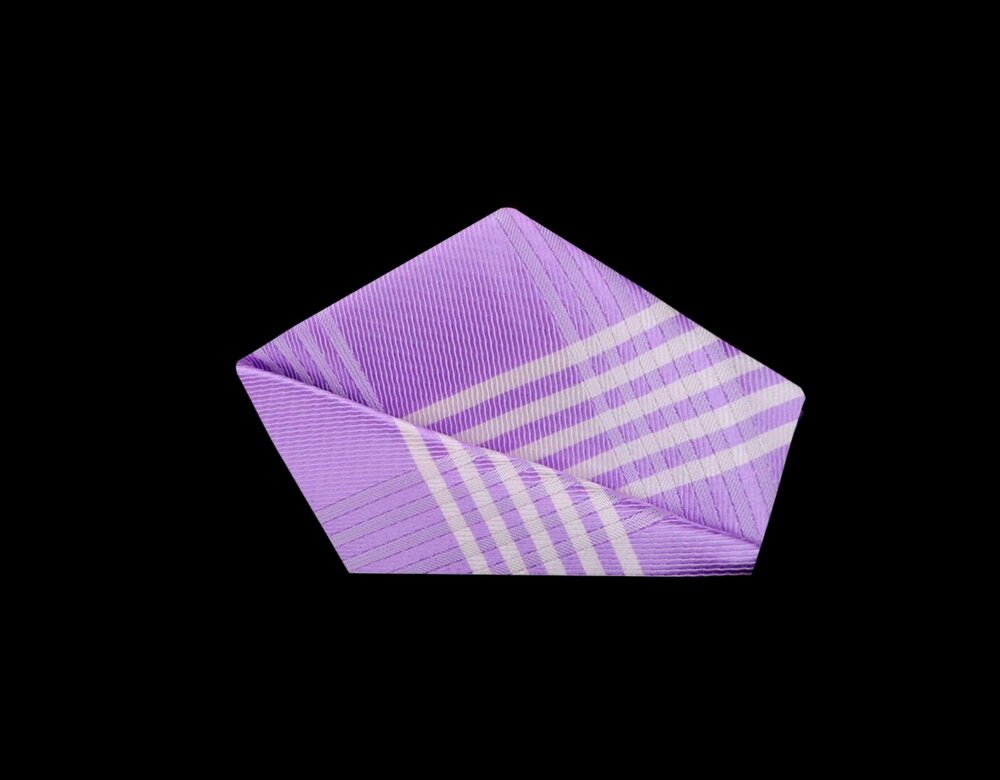 Light Purple, Ghost White  Plaid Pocket Square