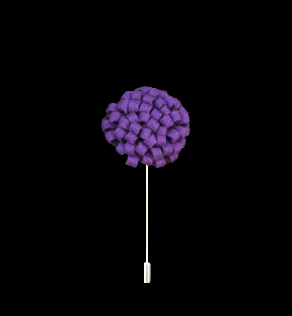 A Light Purple Knit Burst Lapel Pin||Purple